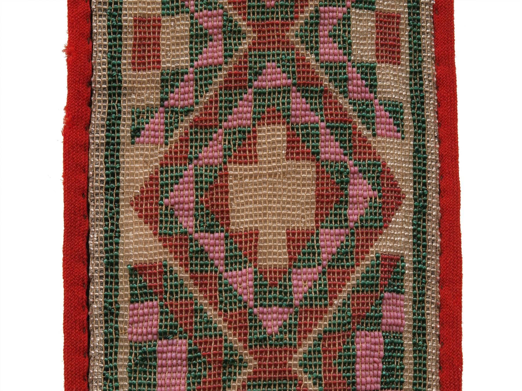 Beads Pair of Beaded Bandolier Bags, Winnebago/Chippewa 'Ojibwa', 19th Century