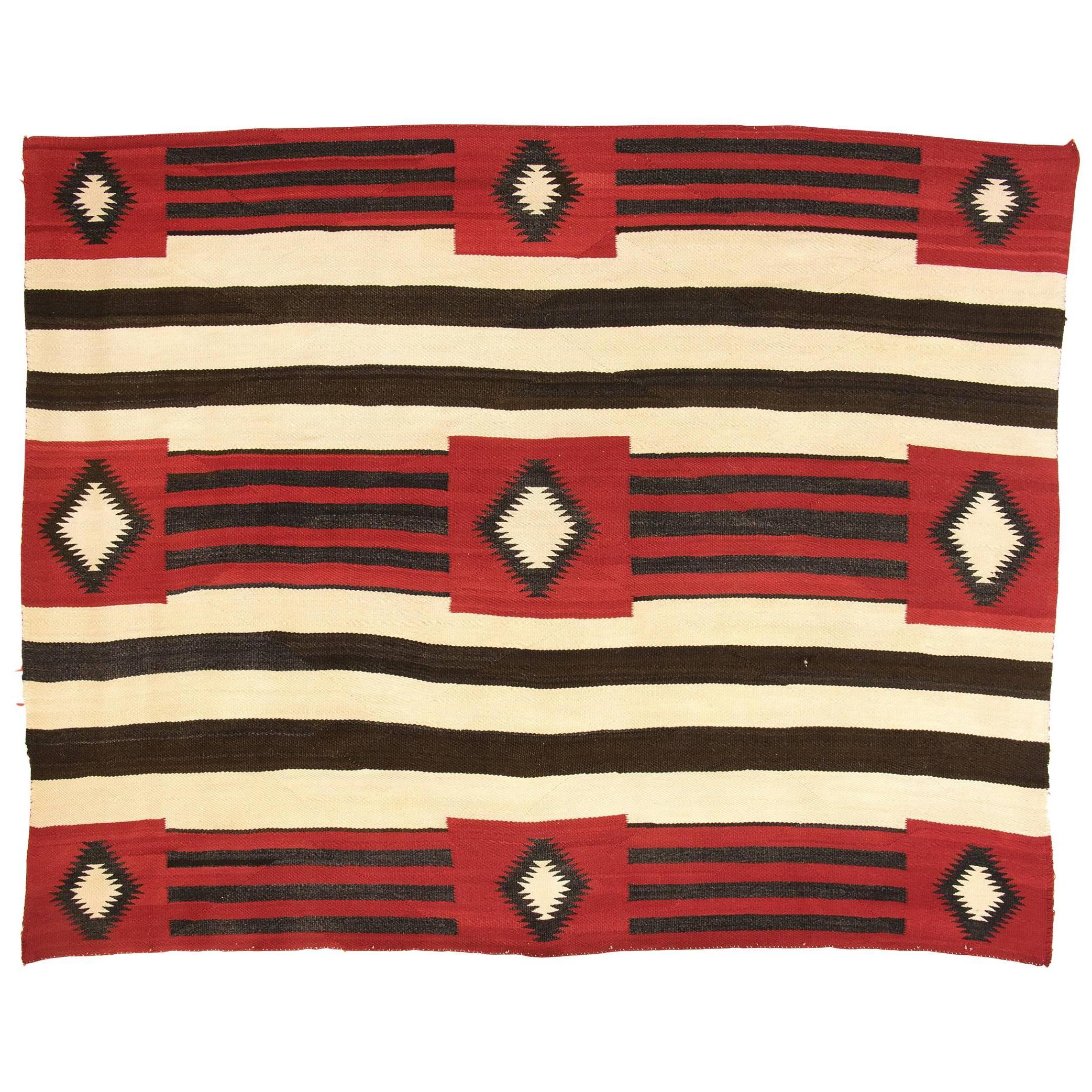 Vintage Navajo Rug, Chief's Blanket Revival, circa 1930