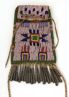 Antique Native American Beaded Strike-A-light Bag, Arapaho, 19th Century