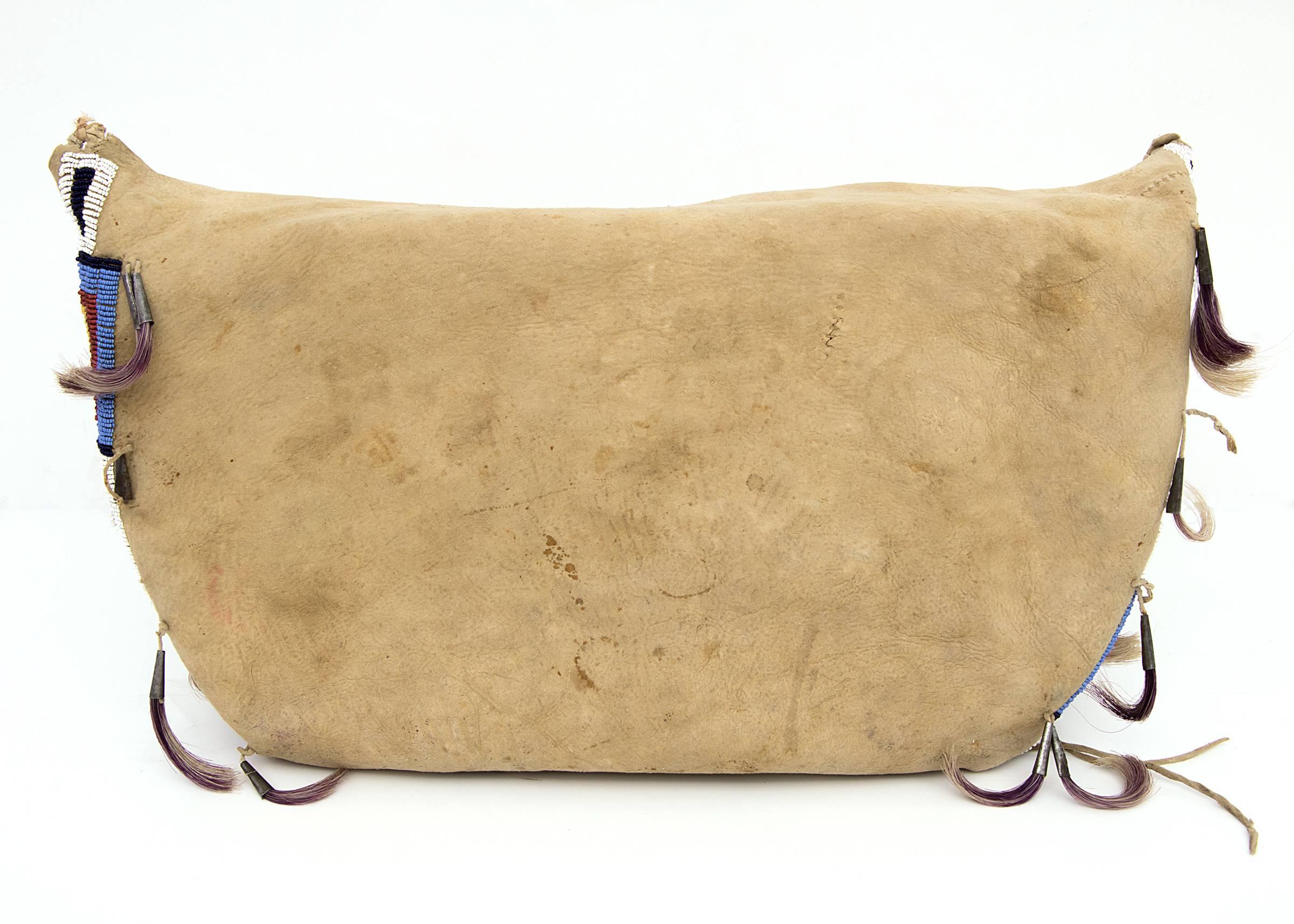 19th Century Antique Native American Beaded Possible Bag, Sioux