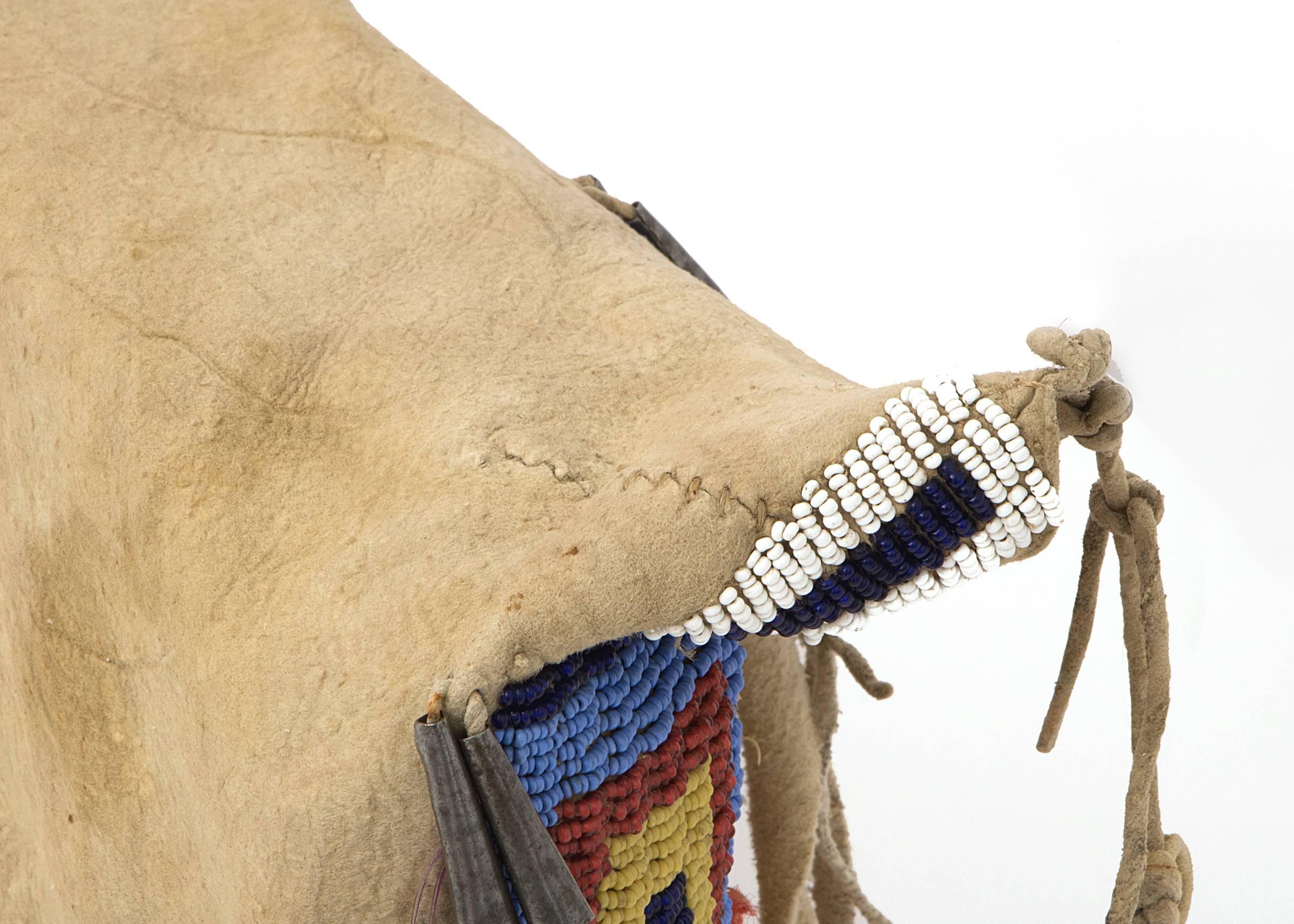 Hide Antique Native American Beaded Possible Bag, Sioux
