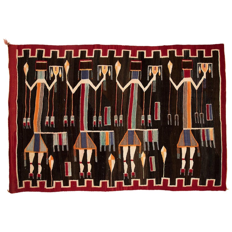Native American Lukachukai Yei Pictoral Weaving, 20th Century For Sale