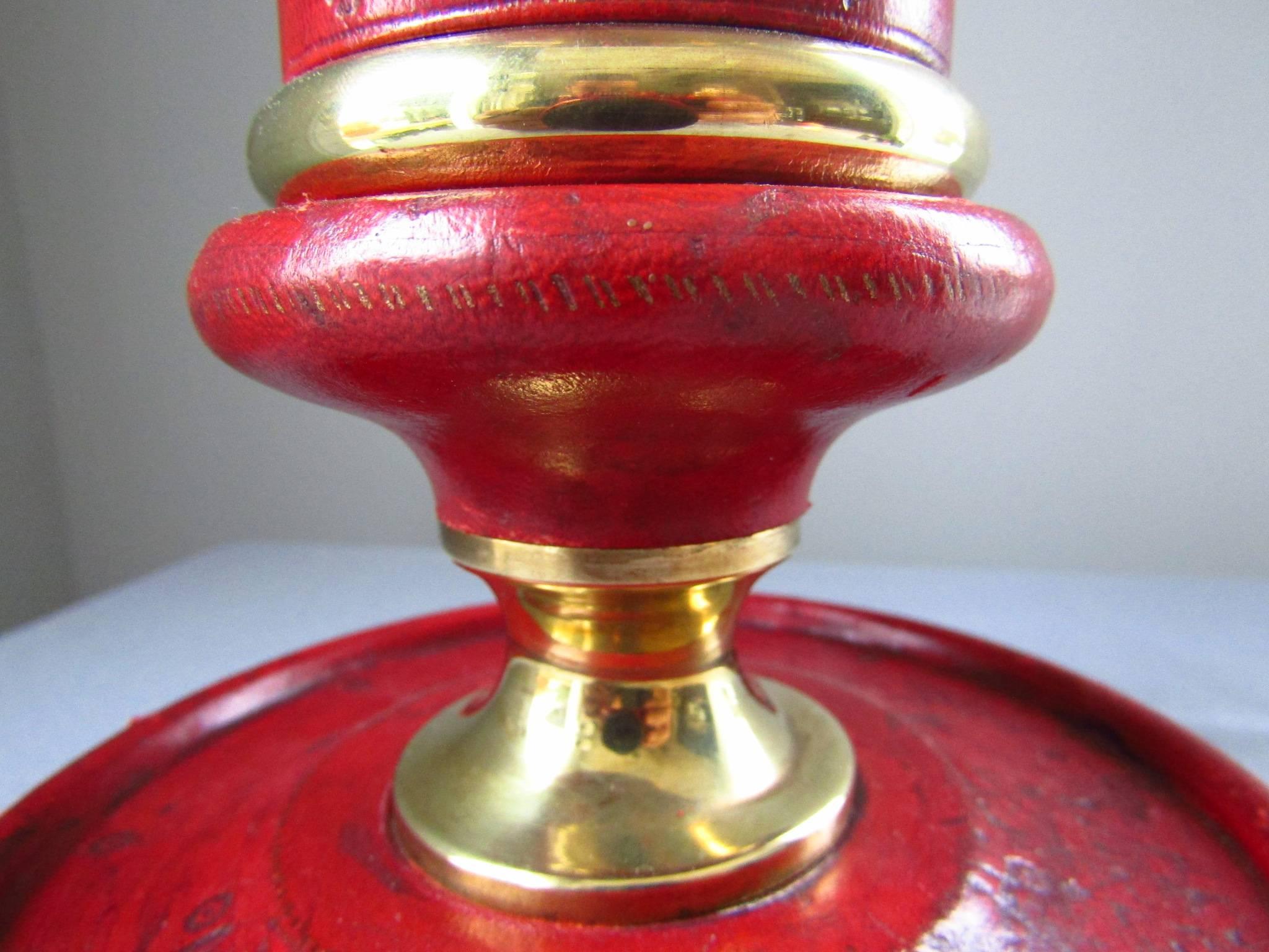Leder-Tischlampe aus der Mitte des Jahrhunderts, Hermes Adnet, Frankreich (Französisch) im Angebot