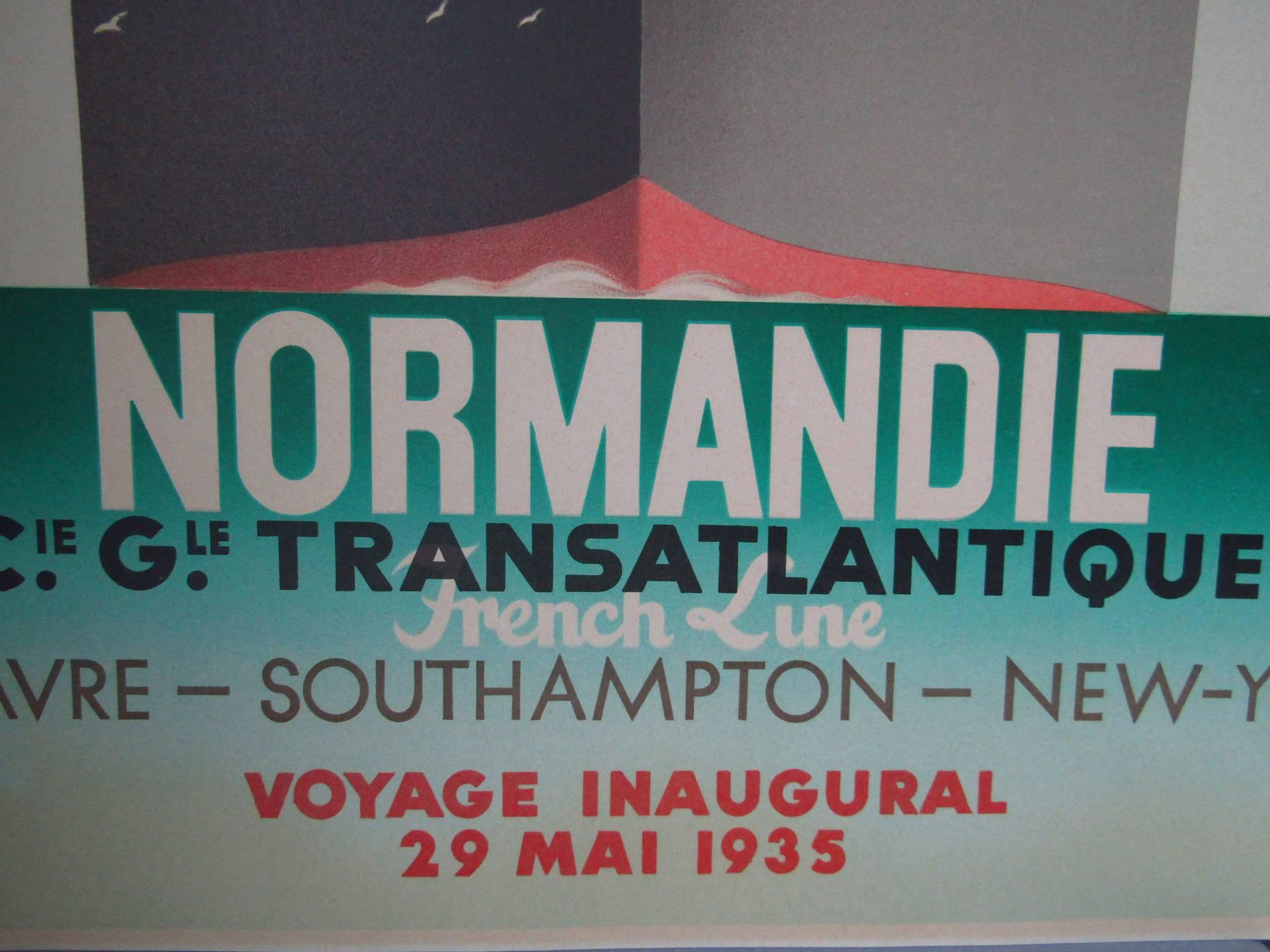 Art Deco Poster Normandie by Cassandre 1