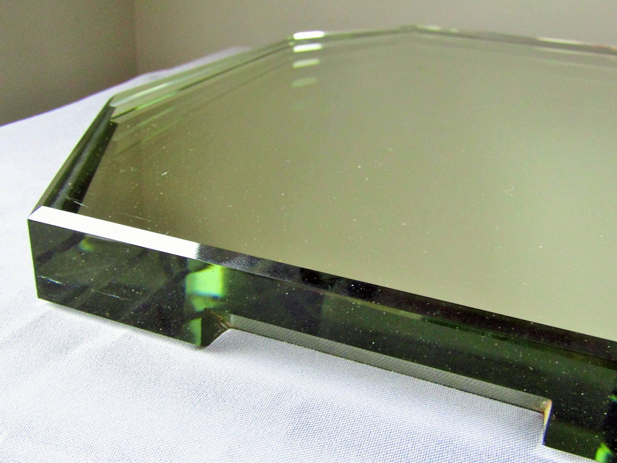 Mid-20th Century Art Deco Glass Tray by Jean Luce, France, 1930