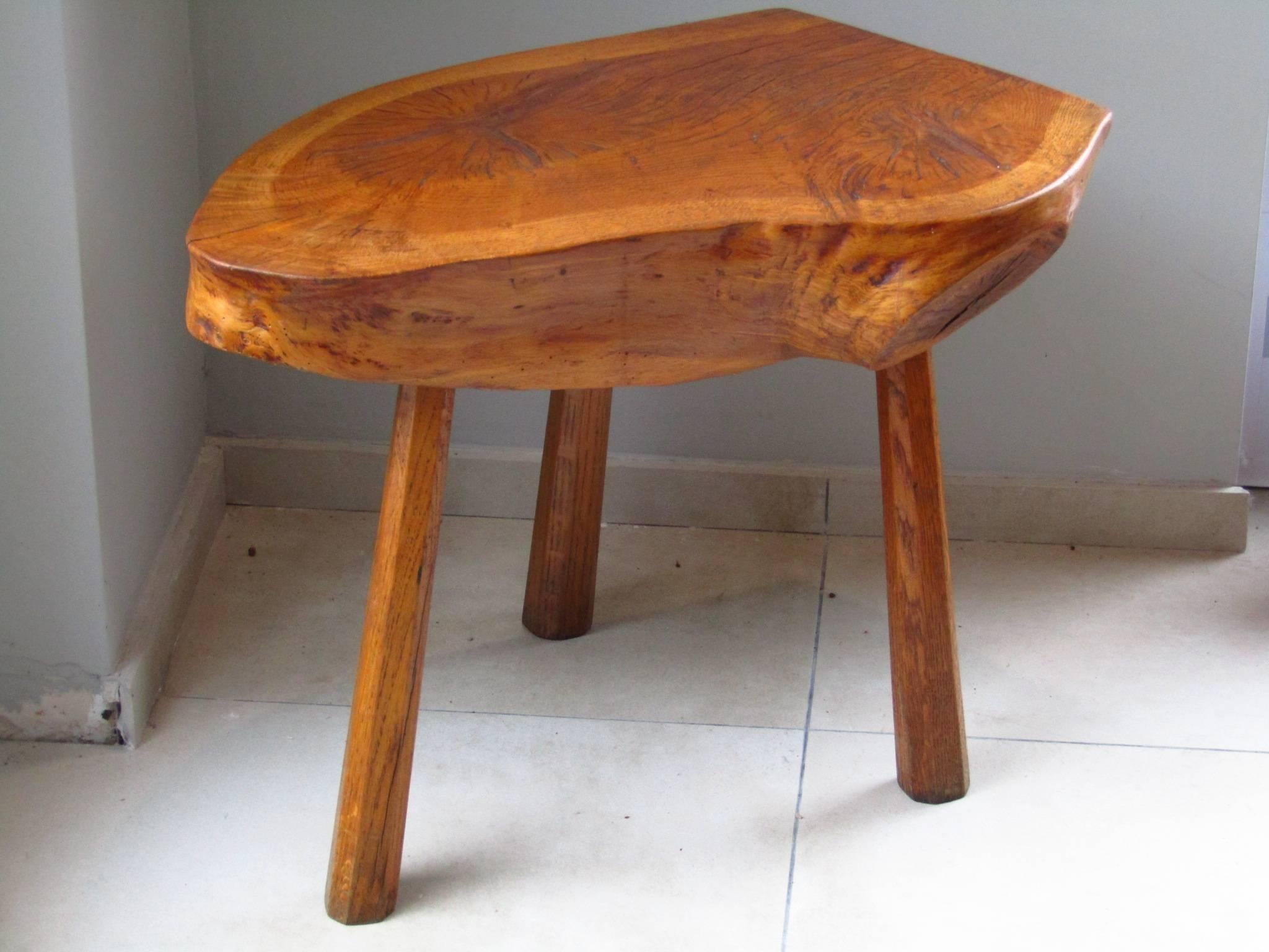 French Midcentury solid wood side table in the manner of Charlotte Perriand. Can also be used as stool. Heavy and solid.

We offer worldwide door to door shipping! Please ask to get your quote.

          