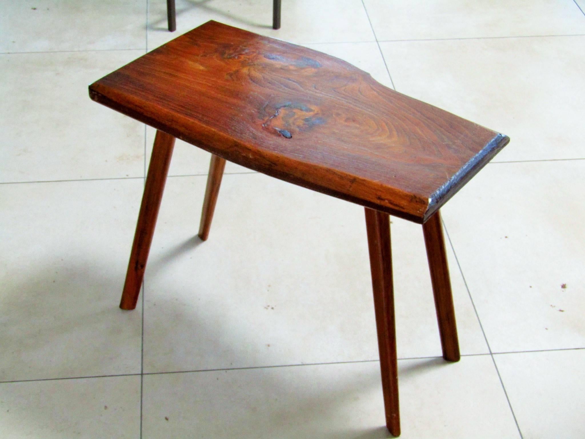 Wood Midcentury Side Table France 1960 Style Charlotte Perriand