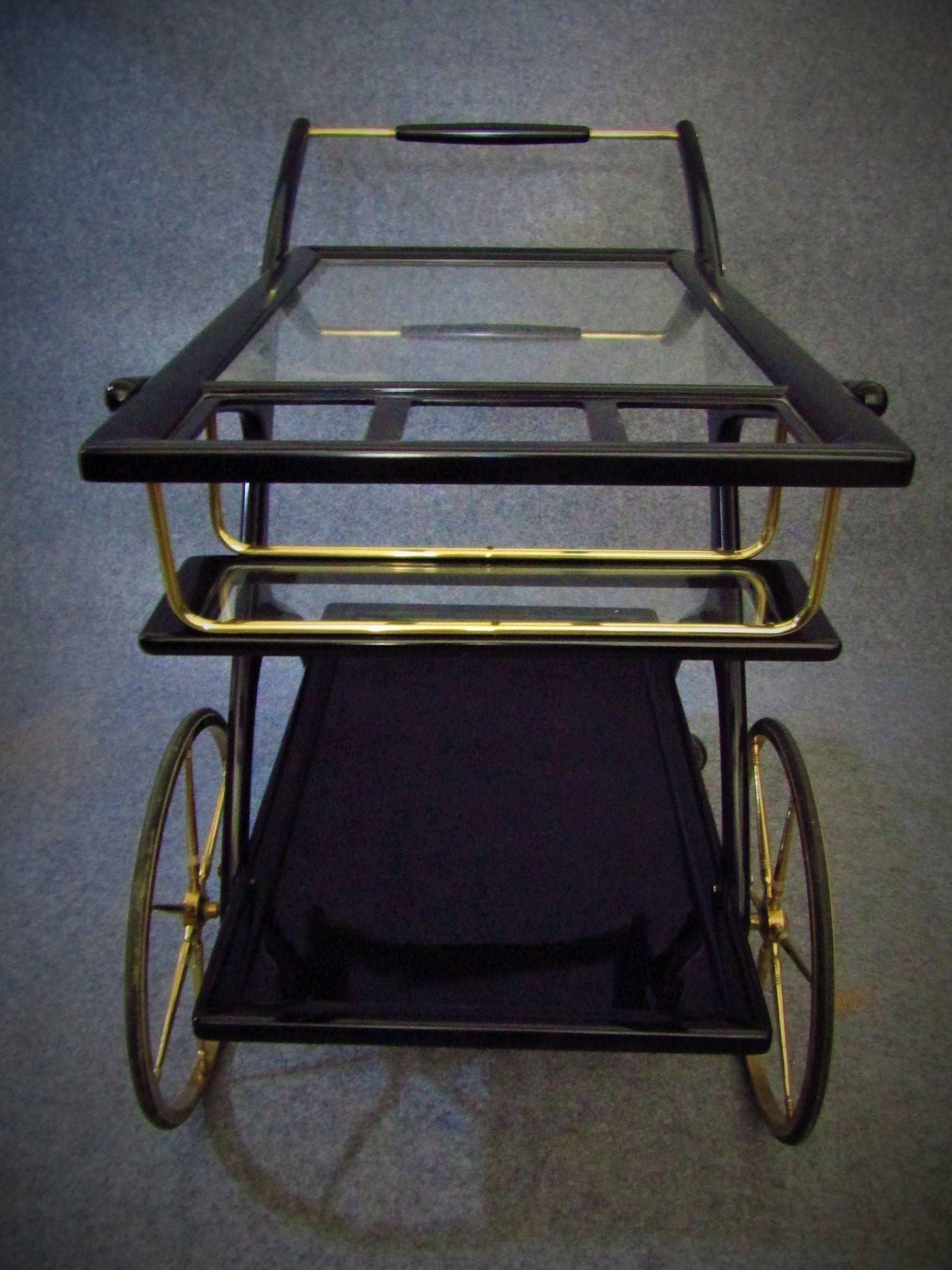 Italian Mid-Century Cesare Lacca Bar Cart 1