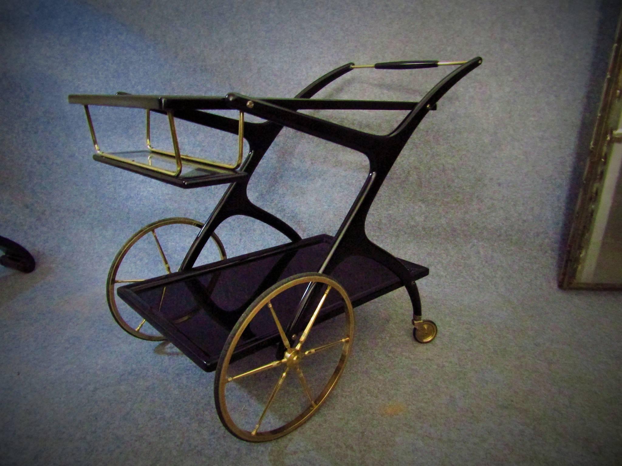 Italian Mid-Century Cesare Lacca Bar Cart 2