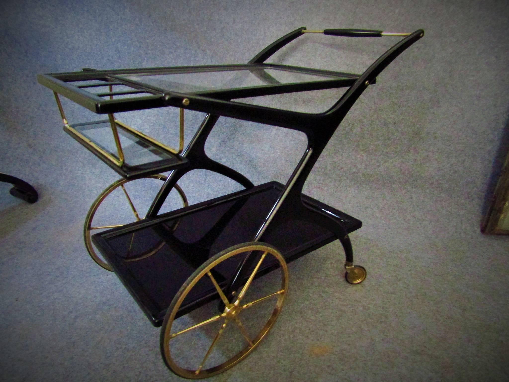 Italian Mid-Century Cesare Lacca Bar Cart 4