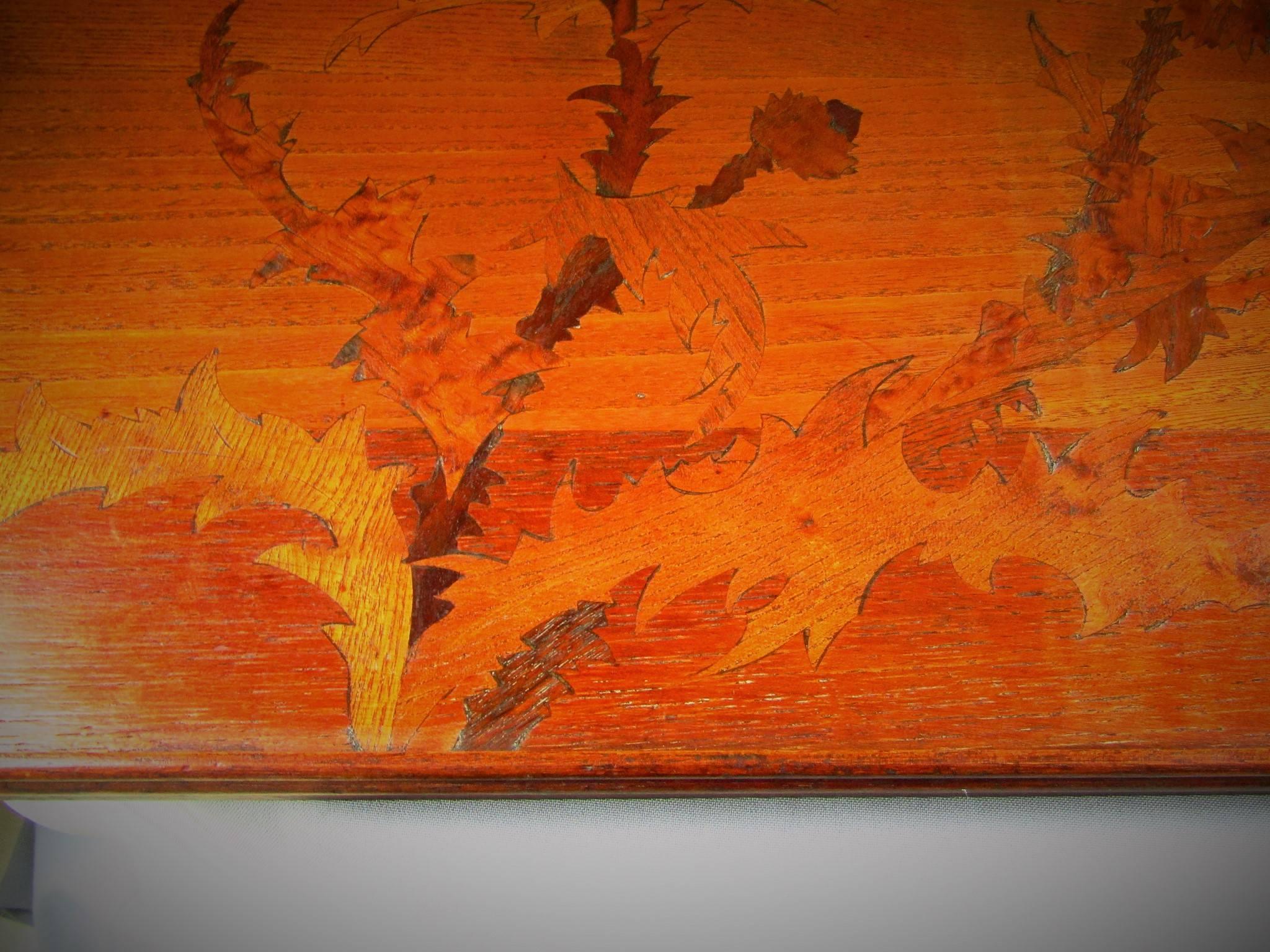 Wood Art Nouveau Tray Signed by Emile Galle, France, 1900