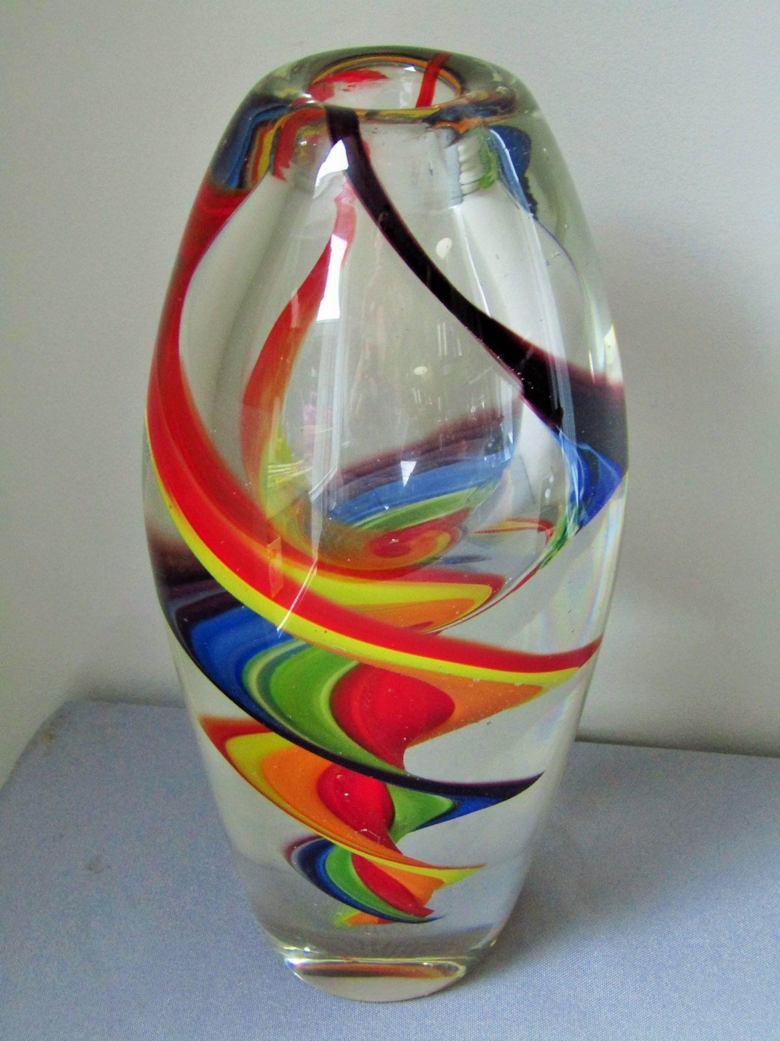 Mid-Century Modern Midcentury Multicolored Murano Vase, Italy, 1960s