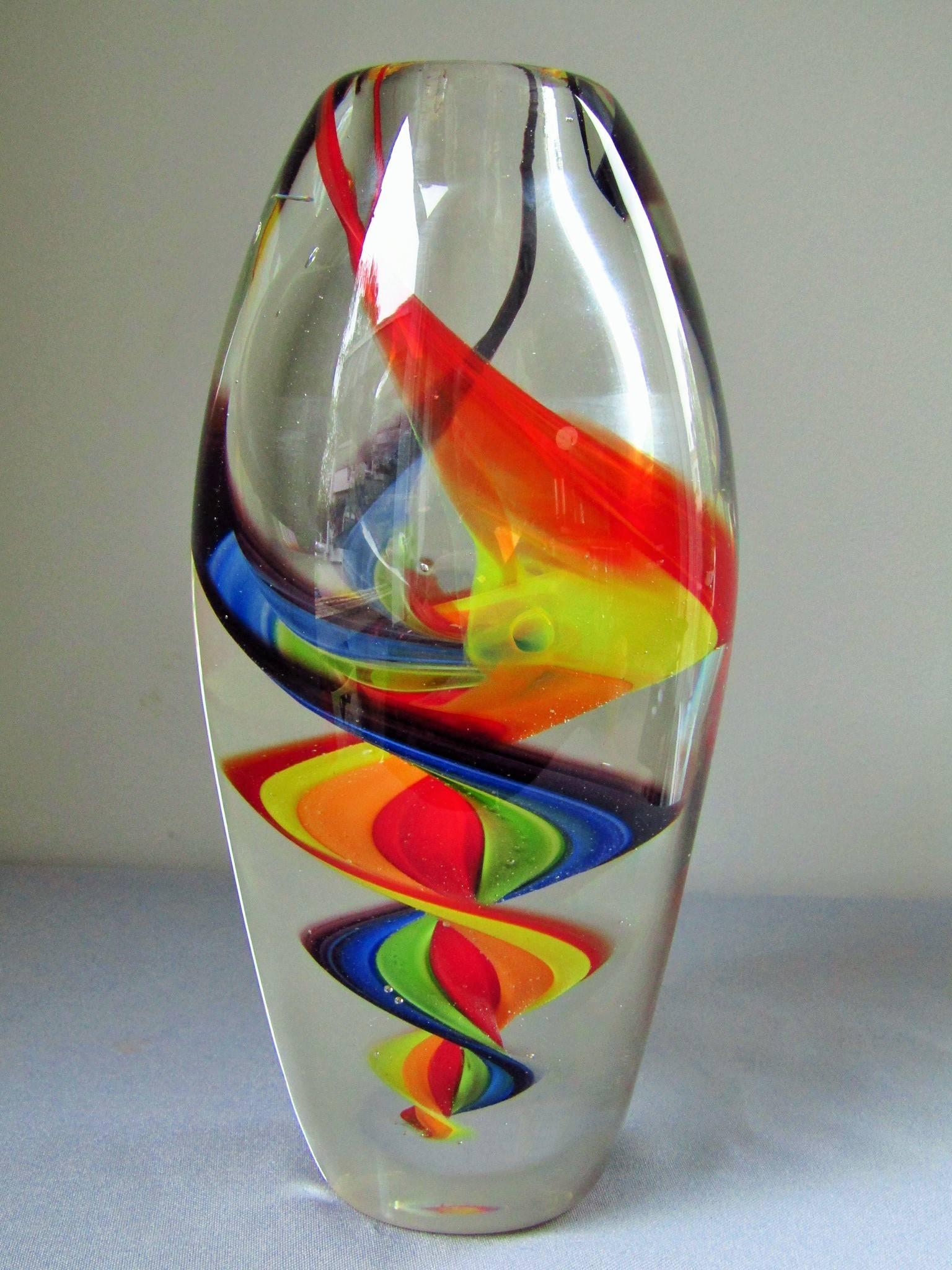 Midcentury Multicolored Murano Vase, Italy, 1960s In Excellent Condition In Saarbruecken, DE