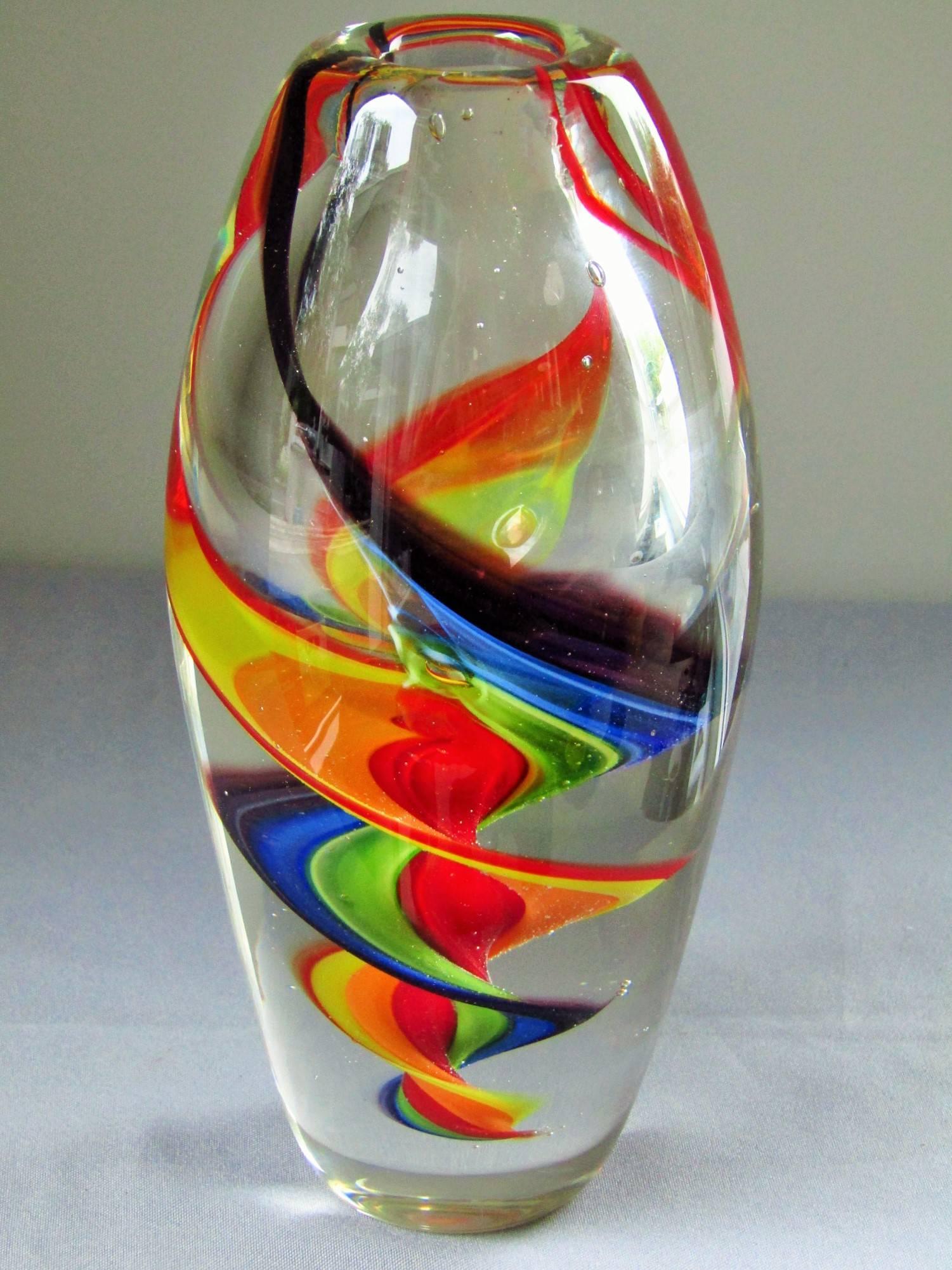 Midcentury Multicolored Murano Vase, Italy, 1960s 2