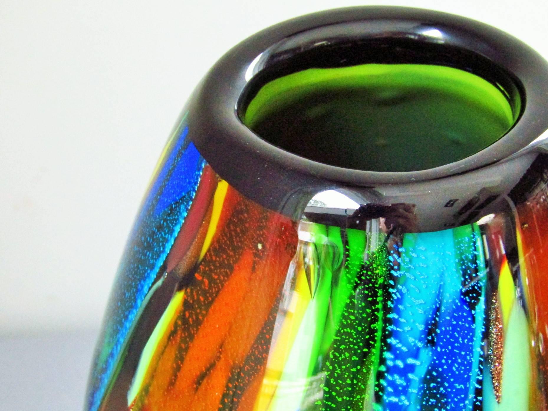 Mid-Century Murano vase, Italy, 1960s. Multi-color artwork, very heavy and massive work. 

Worldwide free shipping of this item!