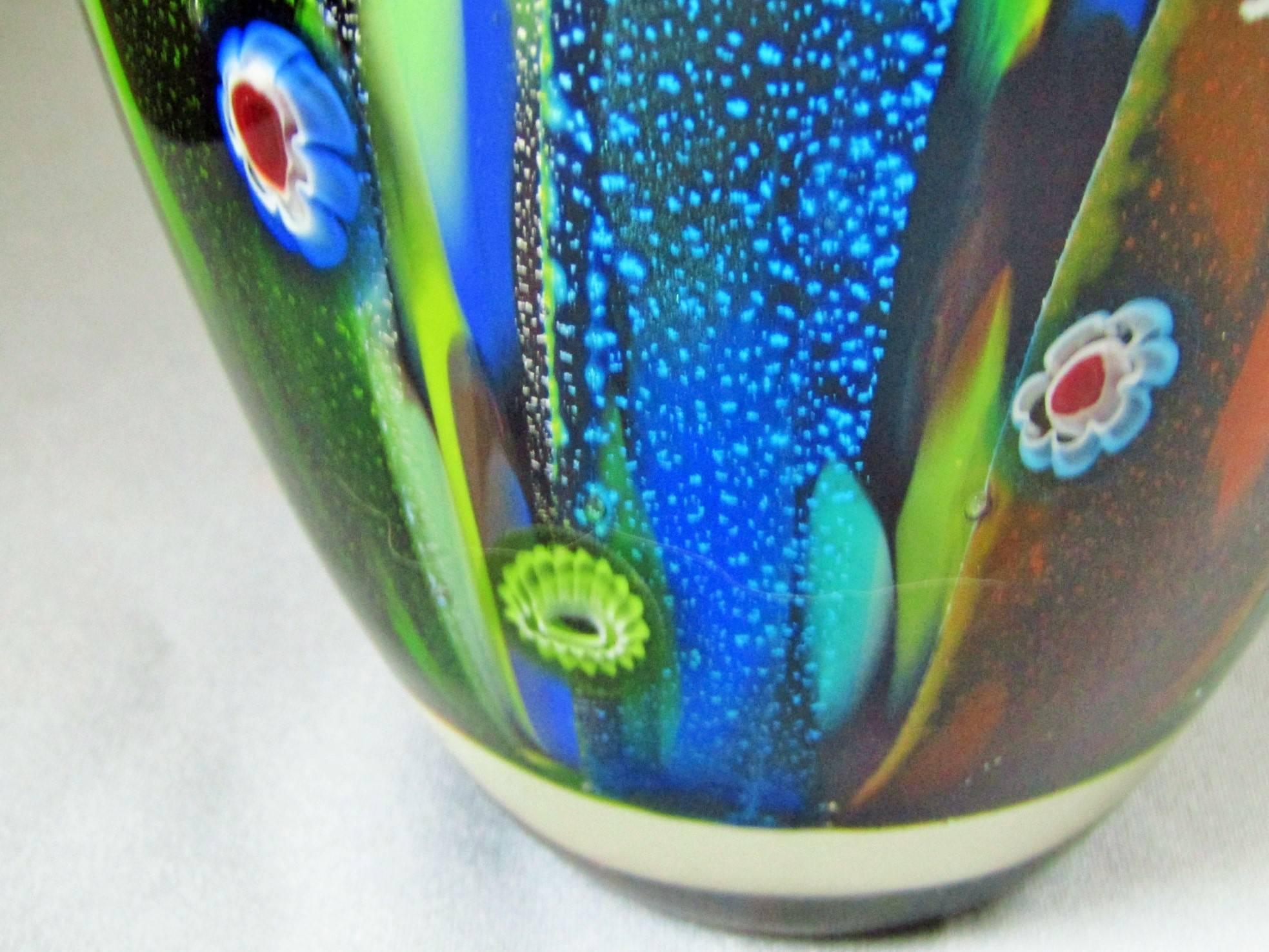 Murano Glass Multi-Color Mid-Century Murano Vase, Italy, 1960s