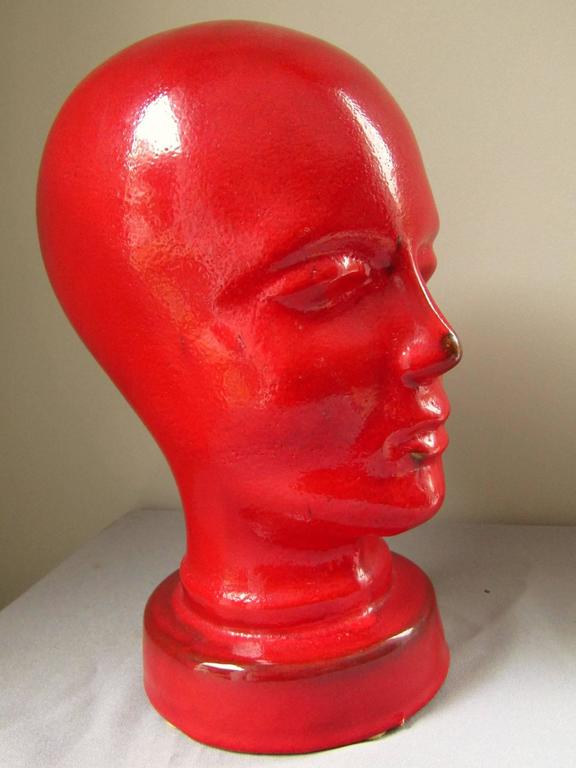 Midcentury German Ceramic Head Sculpture from Ruscha, 1960 For Sale at