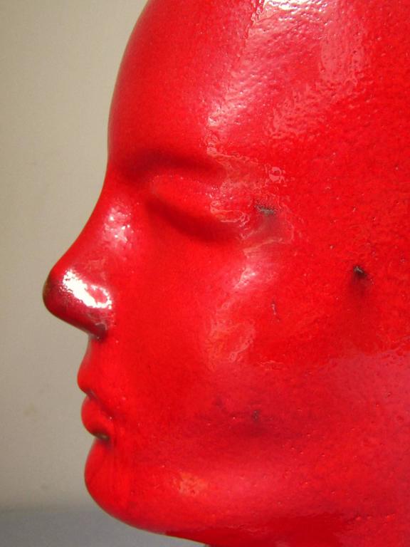 Midcentury German Ceramic Head Sculpture from Ruscha, 1960 For Sale at