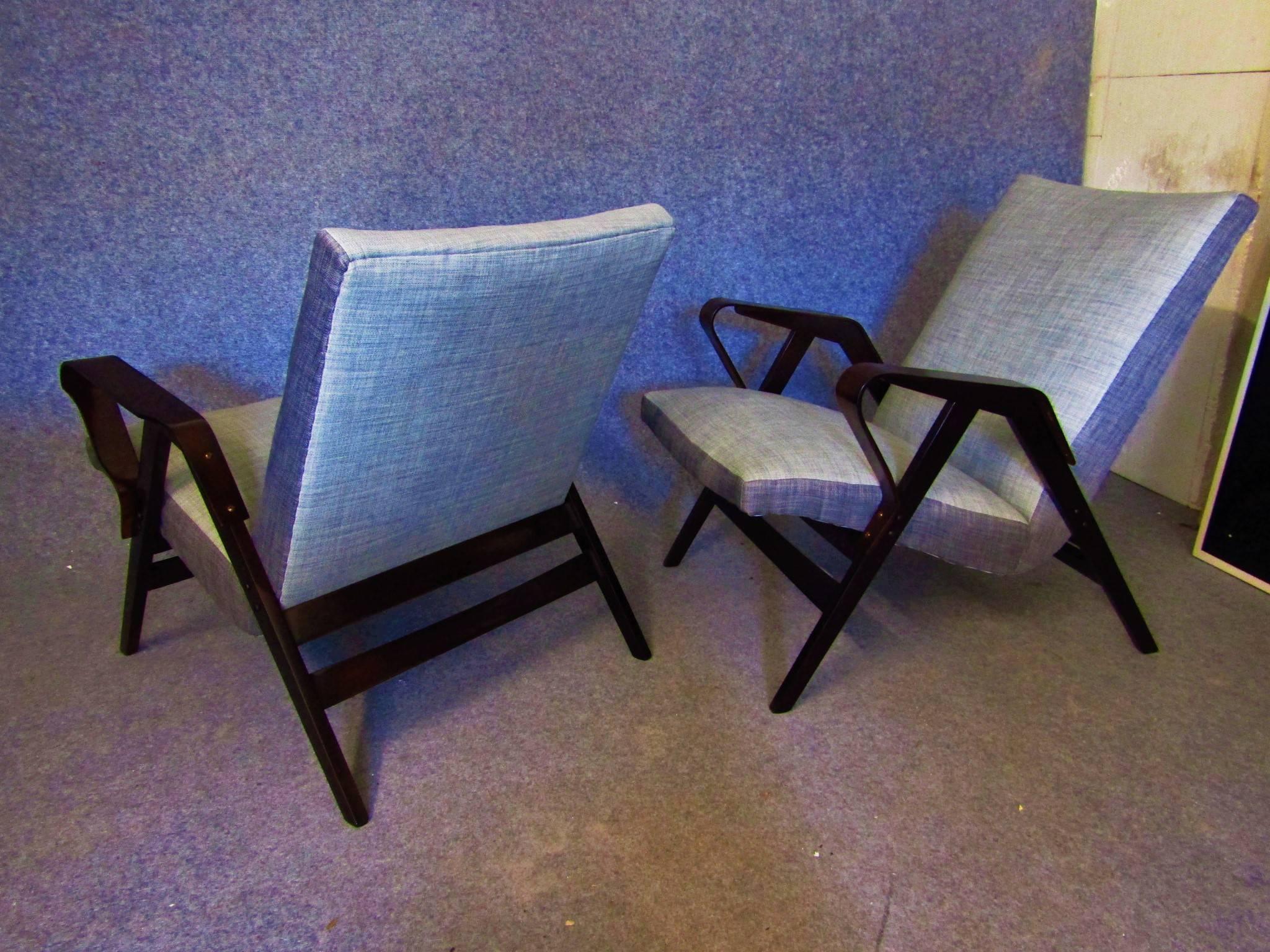 Midcentury Pair of Bent-Ply Armchairs by Tatra Nabytok, Czech, 1950s For Sale 3