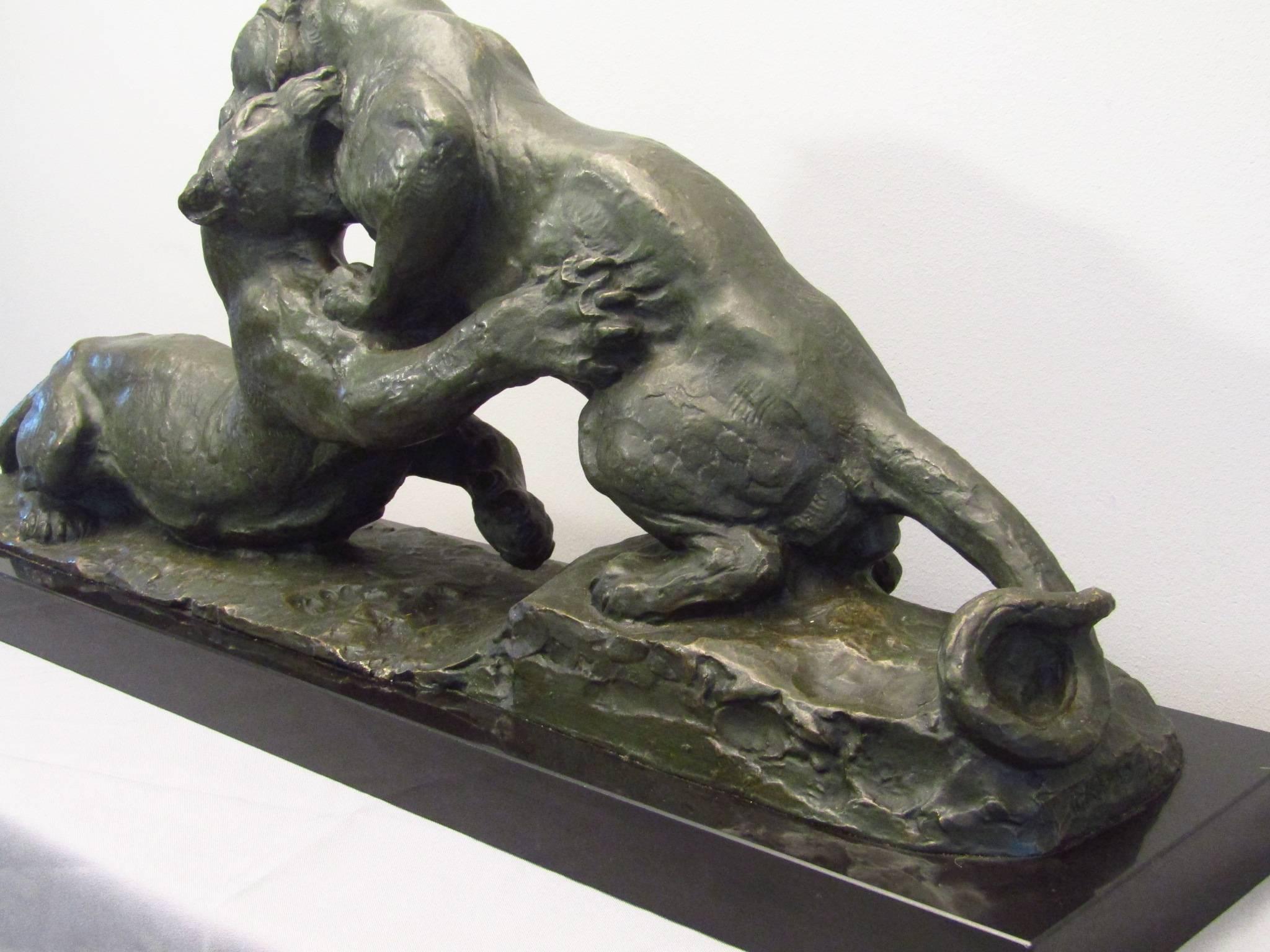 Bronze-Panther aus dem französischen Art déco von Robert im Angebot 1