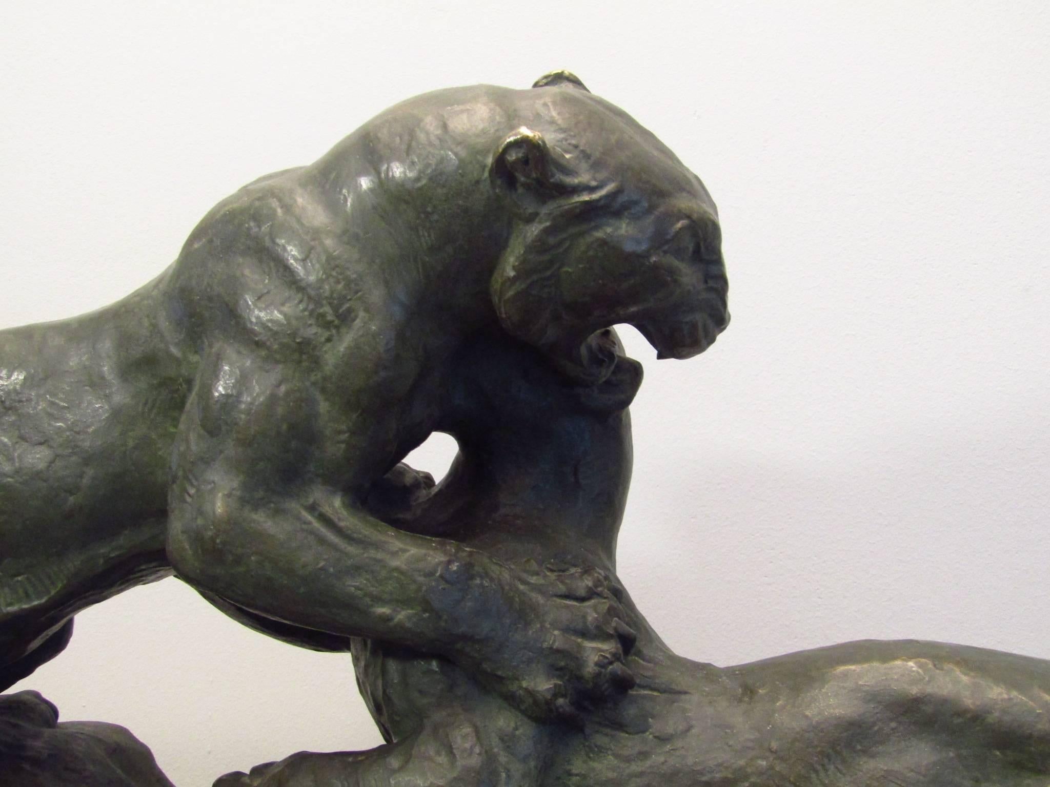 Bronze-Panther aus dem französischen Art déco von Robert im Angebot 4