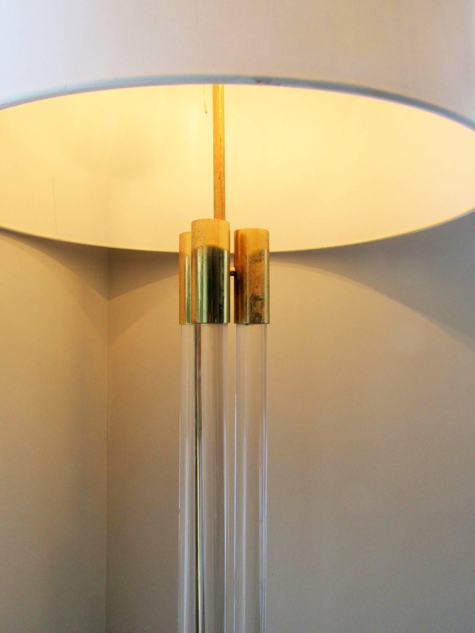 Mid-Century Modern Midcentury brass and Lucite Floor lamp, Italy, 1960s