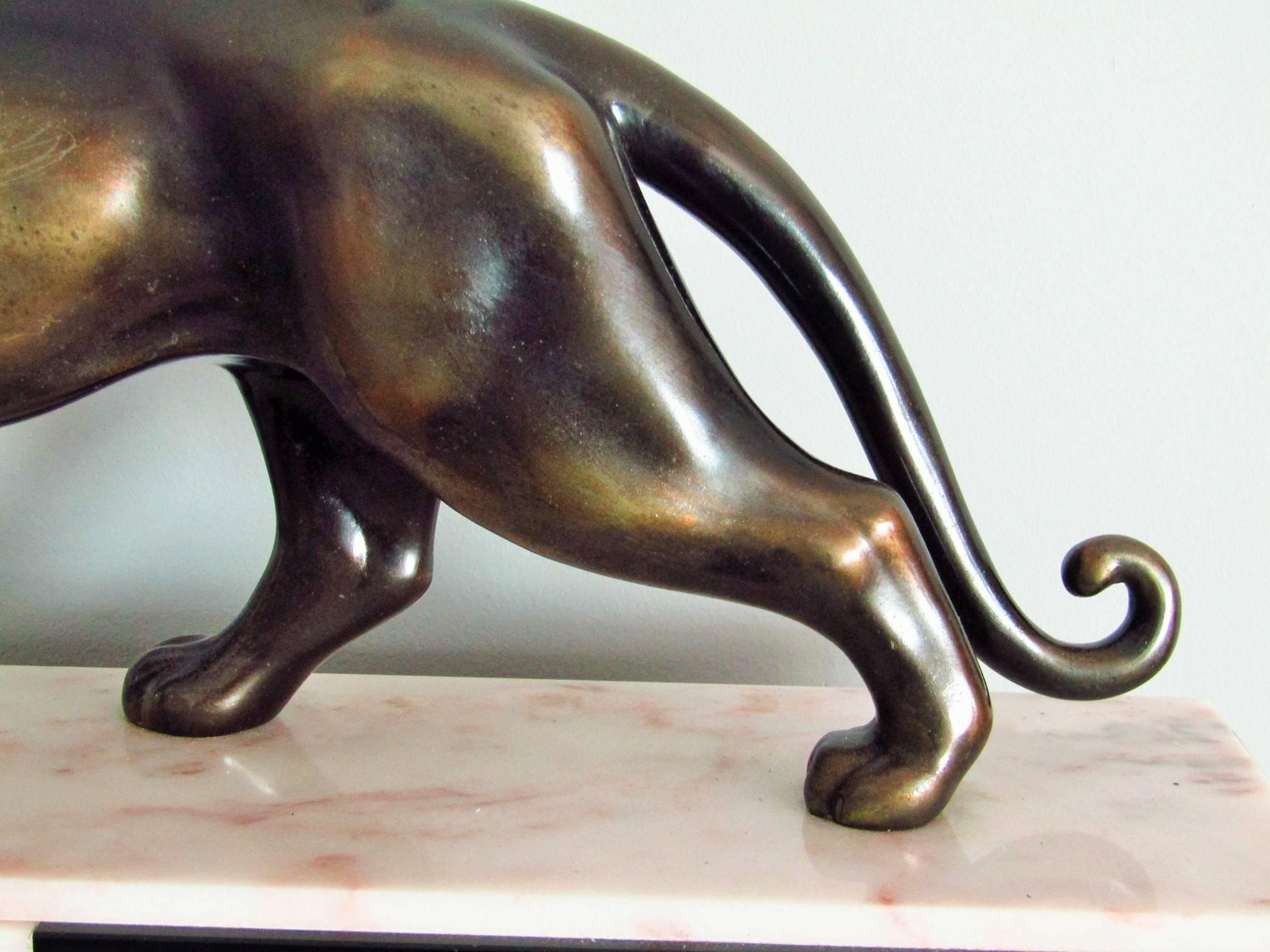 Metal Art Deco Panther Sculpture, France, 1935