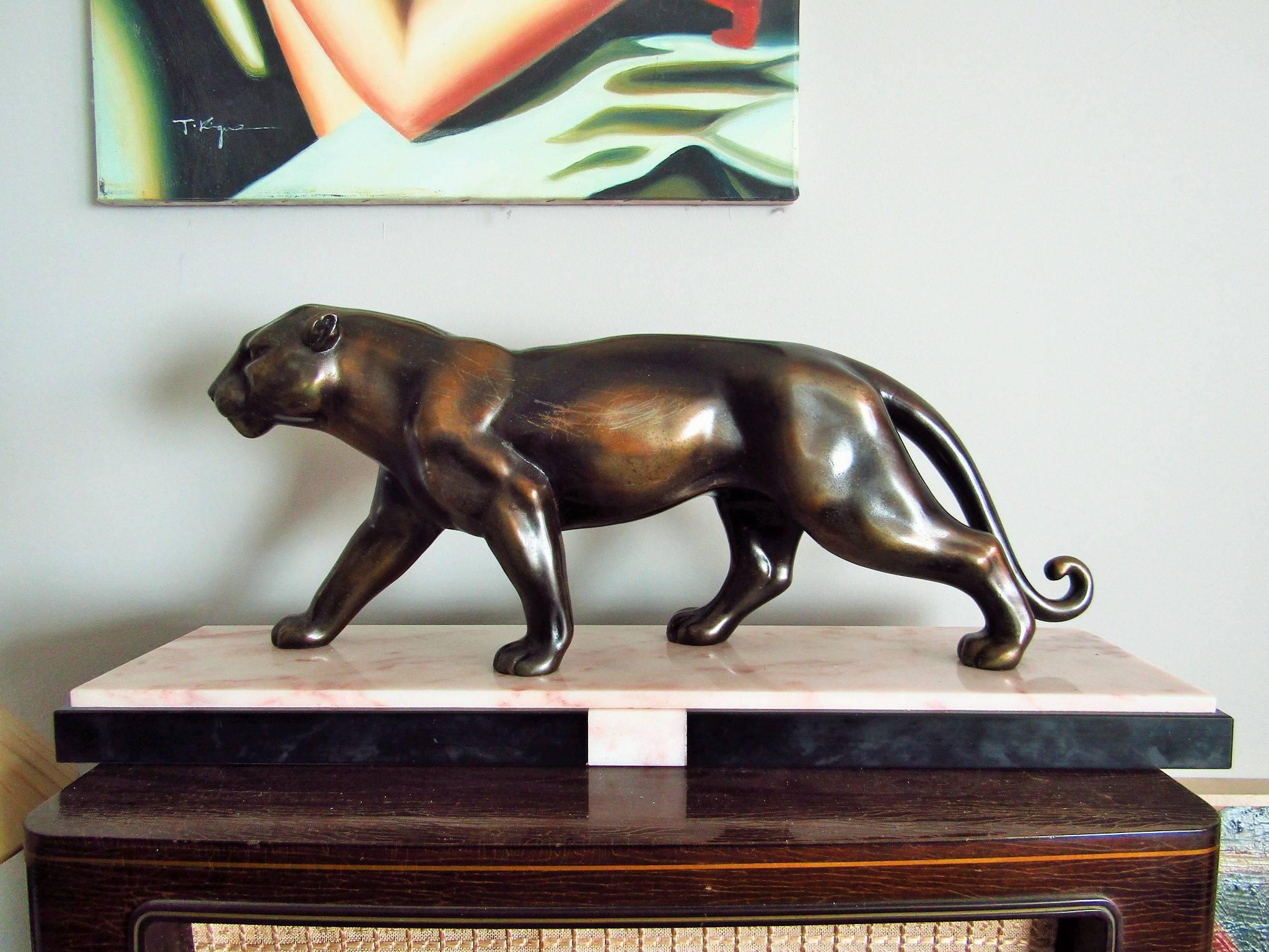 Art Deco Panther Sculpture, France, 1935 1