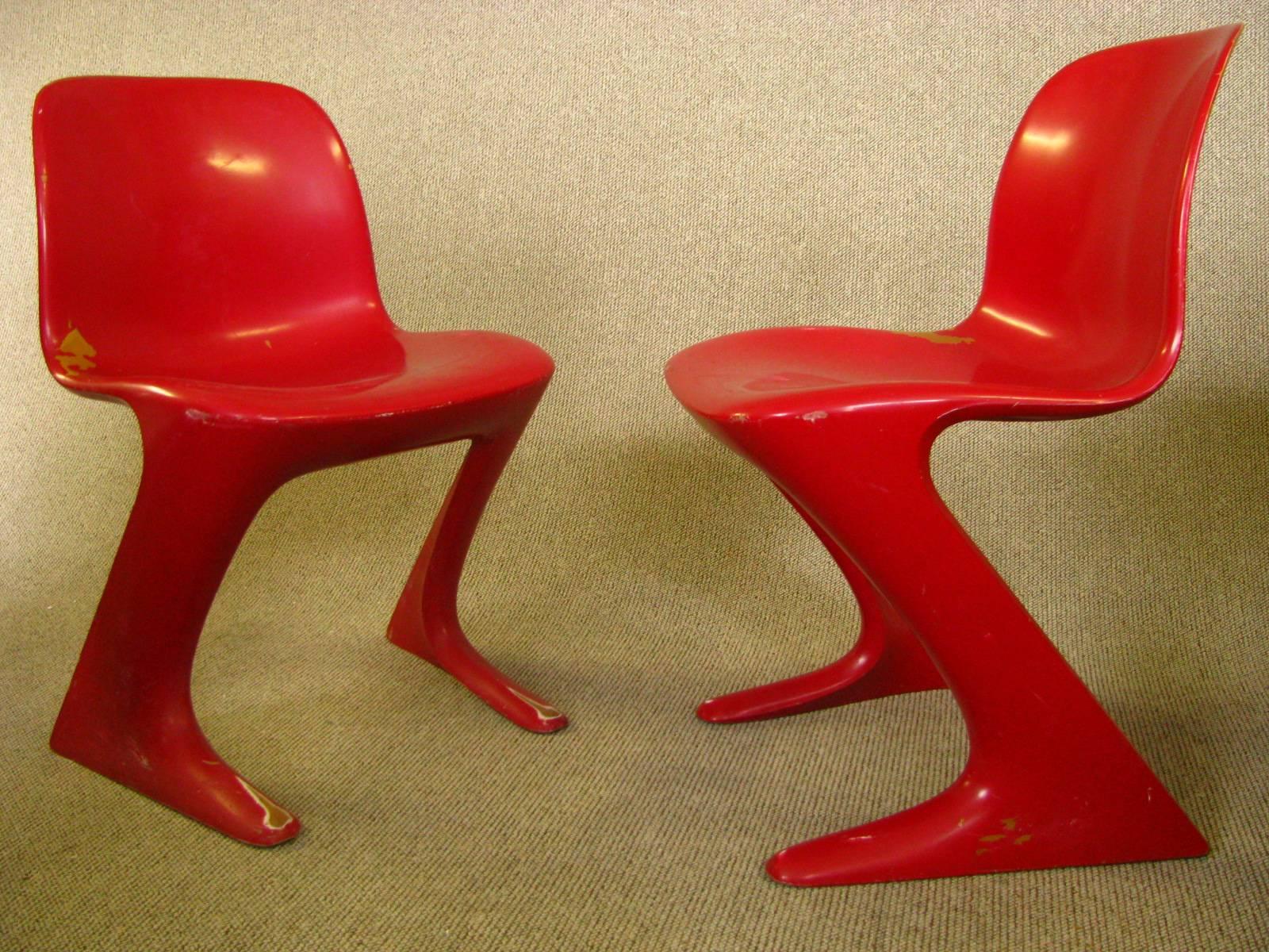 Ensemble de six chaises de salle à manger allemandes du milieu du siècle dernier, Ernst Moeckel, 1968 en vente 2