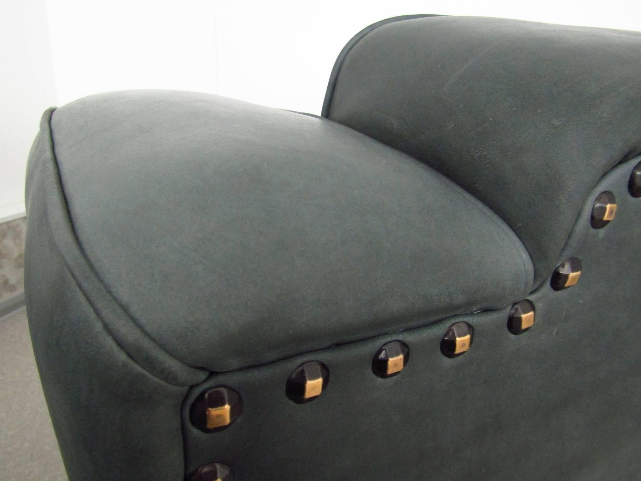 Early 20th Century Pair of Art Deco Club Chairs Armchairs Leather, 1925 For Sale