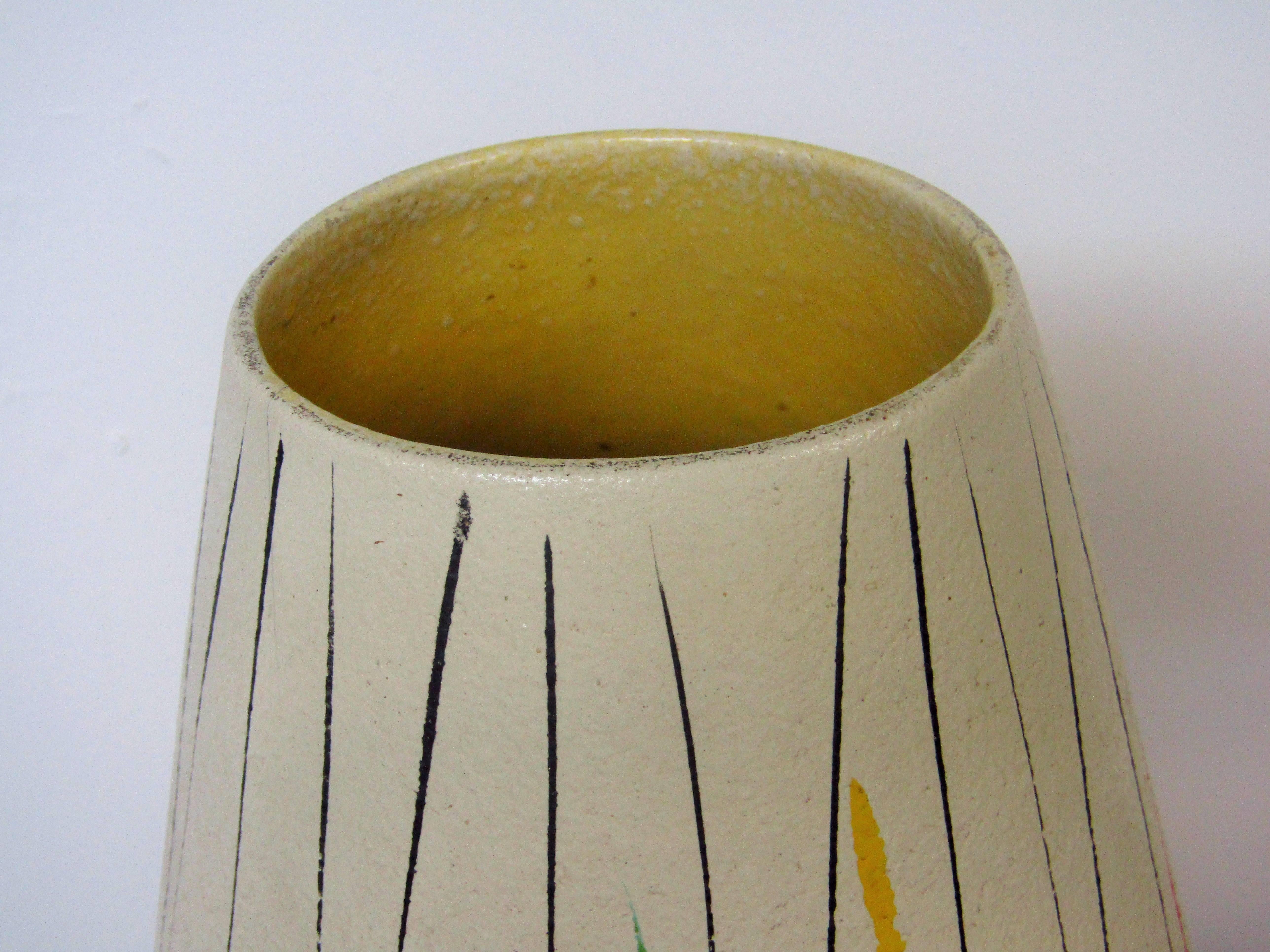 Hand-Painted Midcentury Scheurich Vase, Germany, 1950