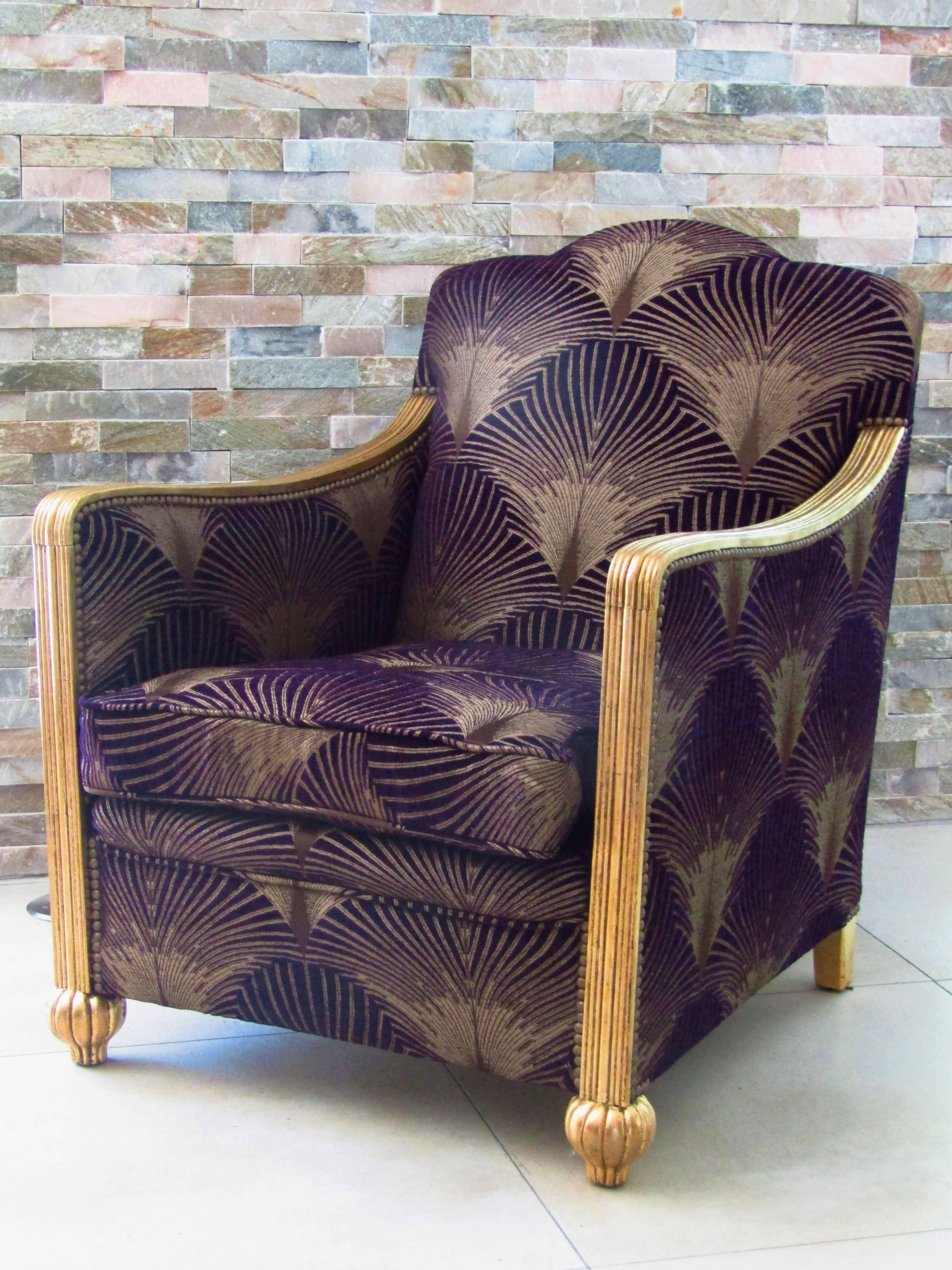 French Art Deco Club Chair or Armchair, France, 1935 For Sale
