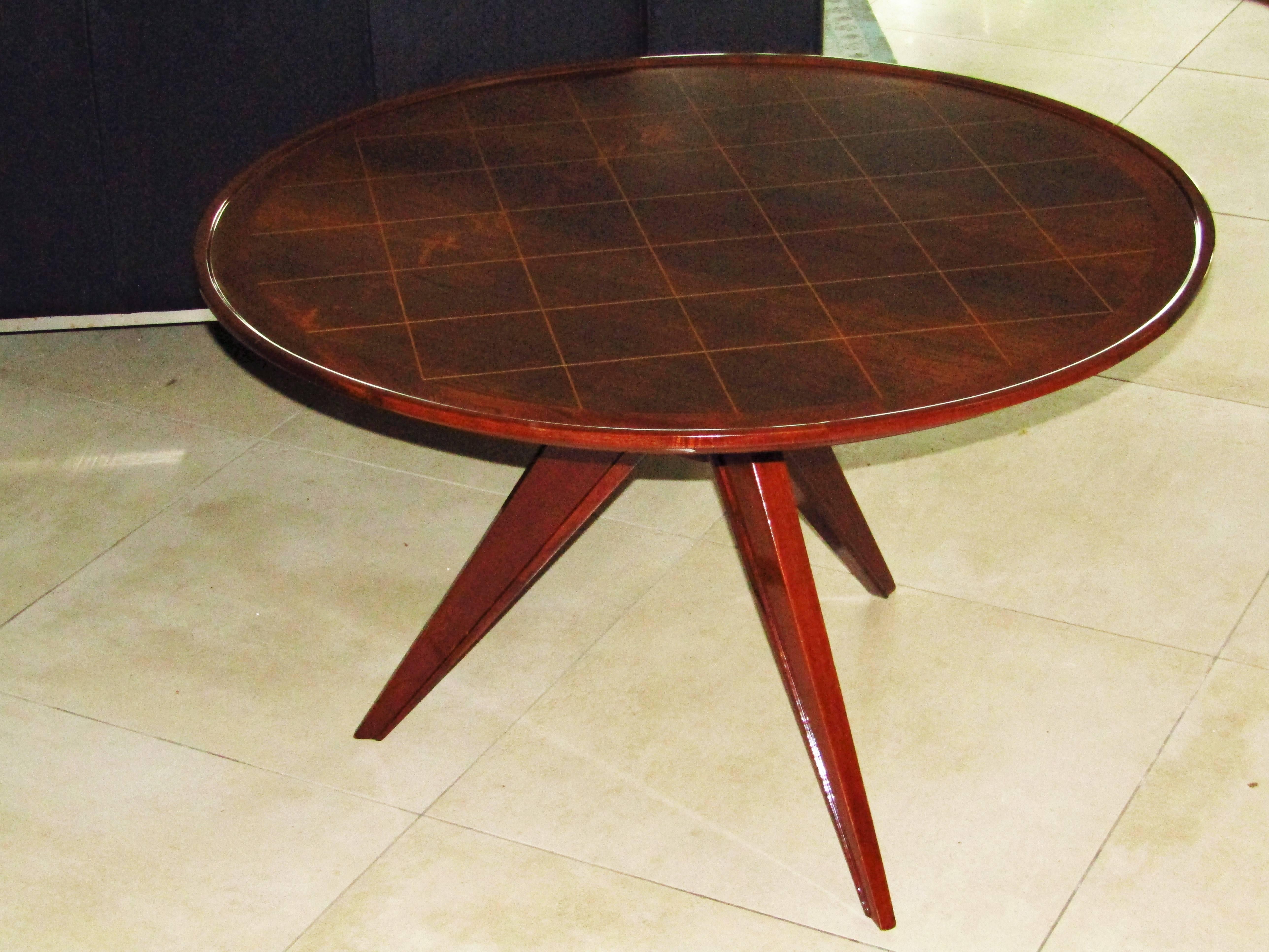 Midcentury Art Deco Rosewood Coffee Table, France, 1940s For Sale 5