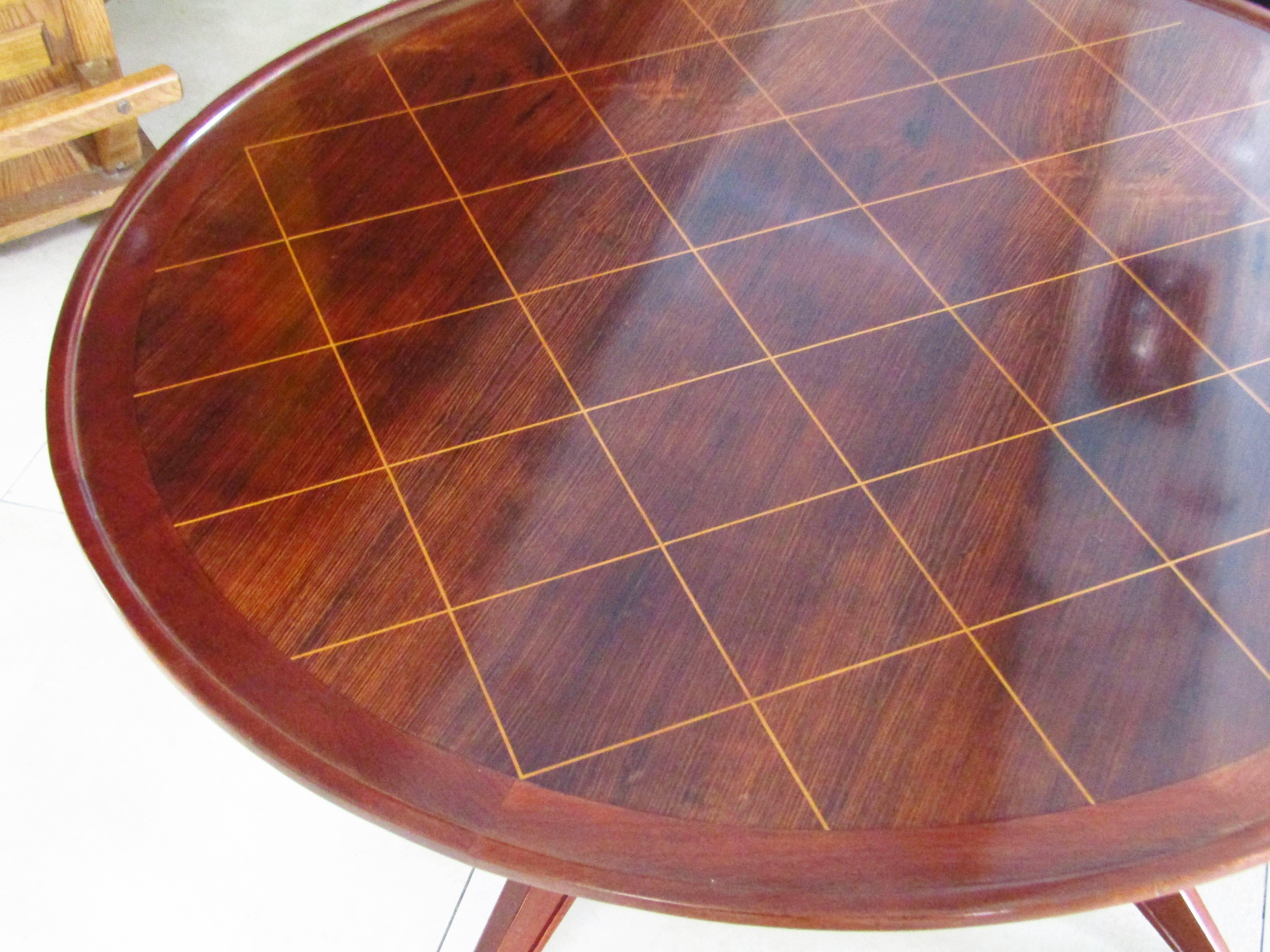 Midcentury Art Deco Rosewood Coffee Table, France, 1940s For Sale 4