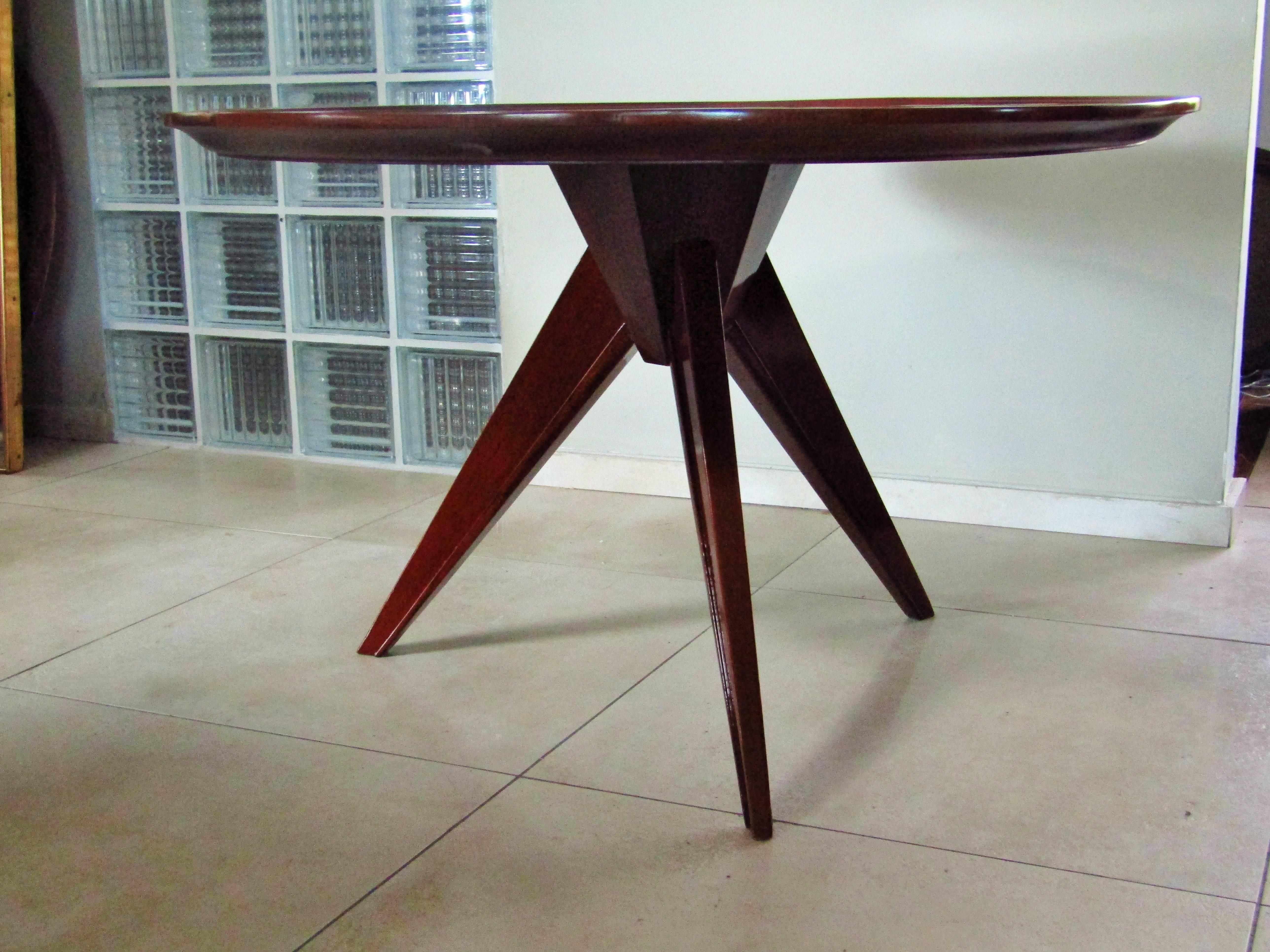 Palisander Midcentury Art Deco Rosewood Coffee Table, France, 1940s For Sale