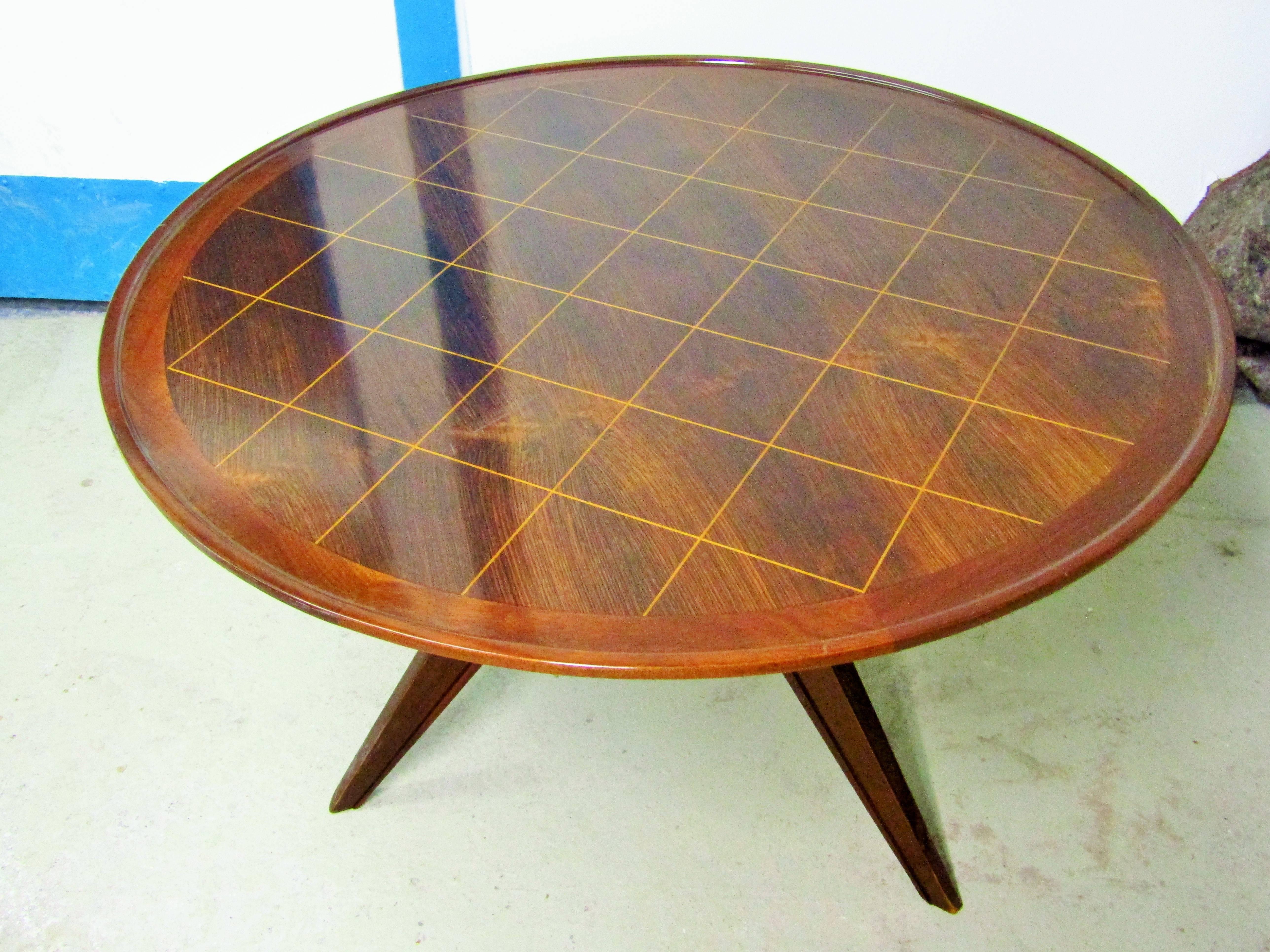 Mid-20th Century Midcentury Art Deco Rosewood Coffee Table, France, 1940s For Sale