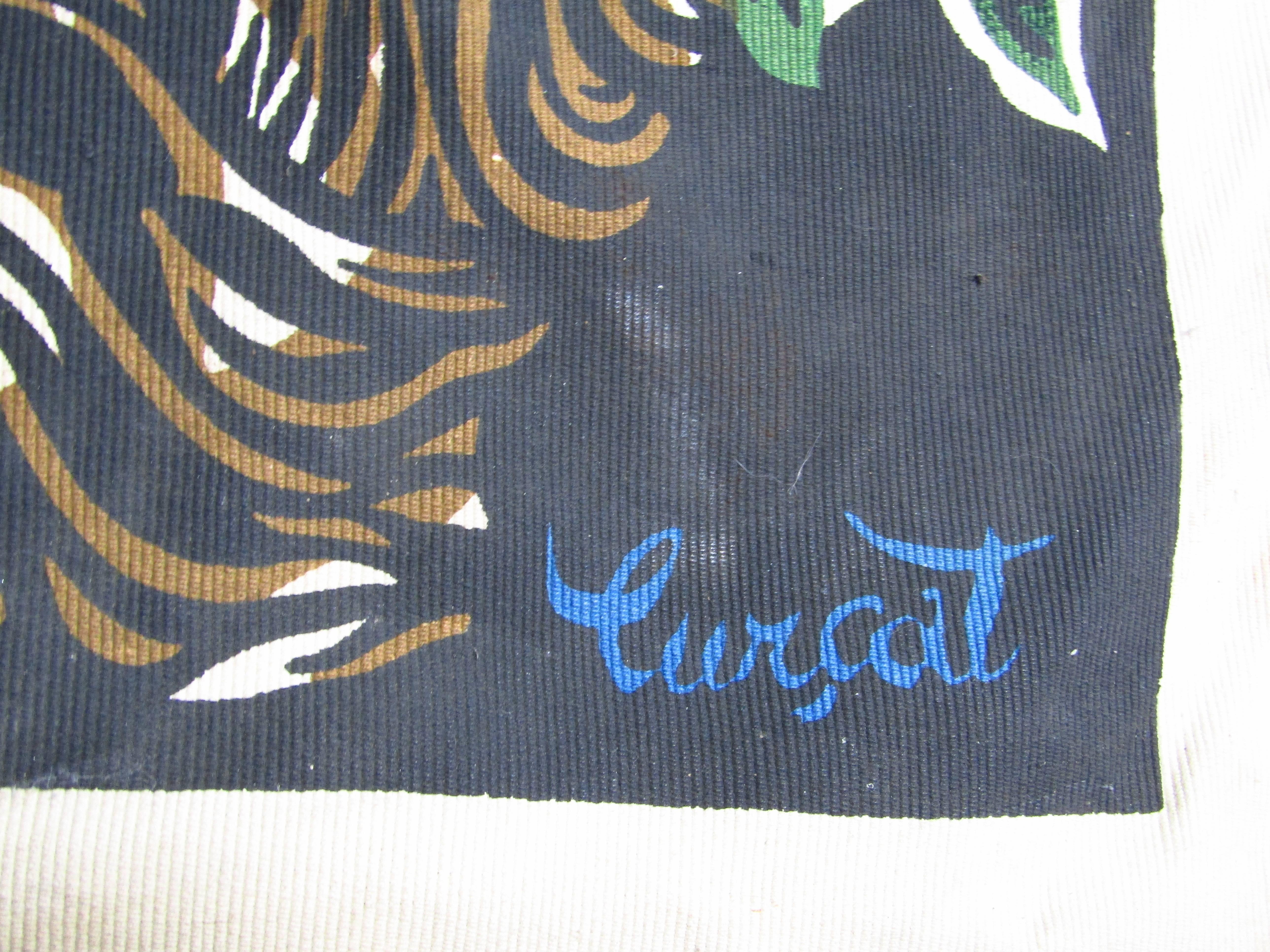 Signed Tapestry Jean Lurcat Les Brochets for Corot Midcentury, France, 1950s 2