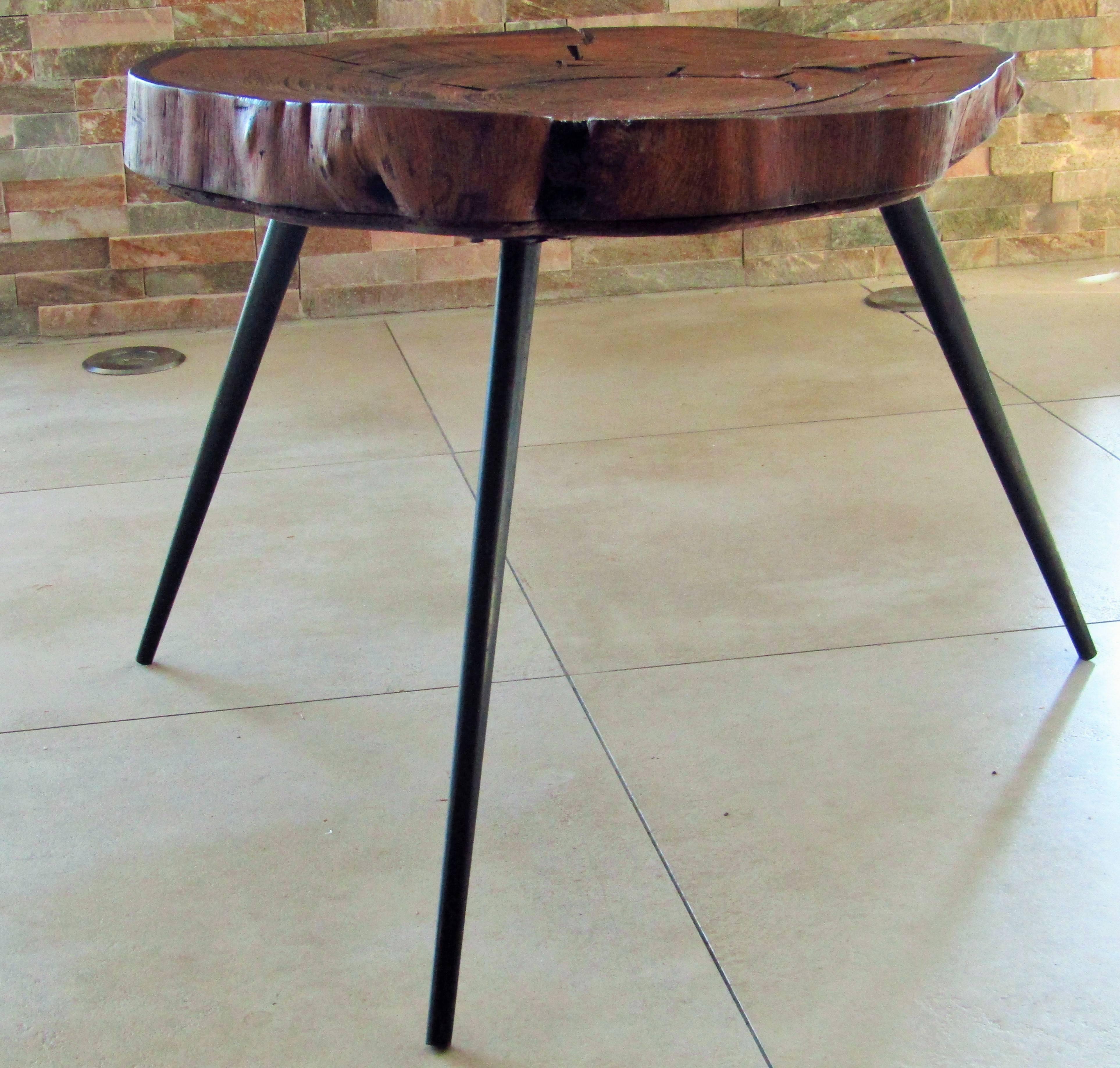Tree Trunk Side Coffee Table, Austria, style Aubock 1950s For Sale 1
