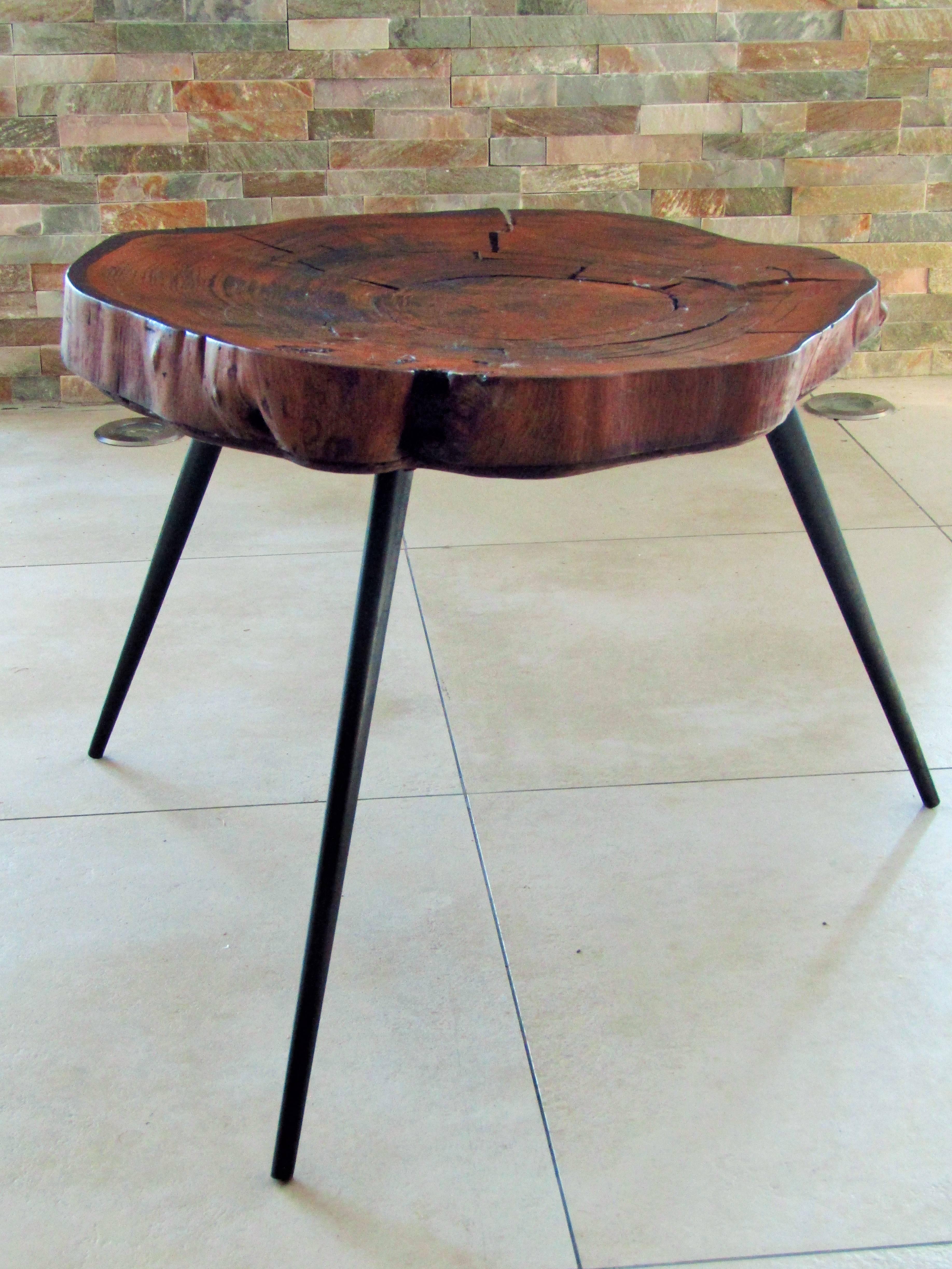 Wood Tree Trunk Side Coffee Table, Austria, style Aubock 1950s For Sale