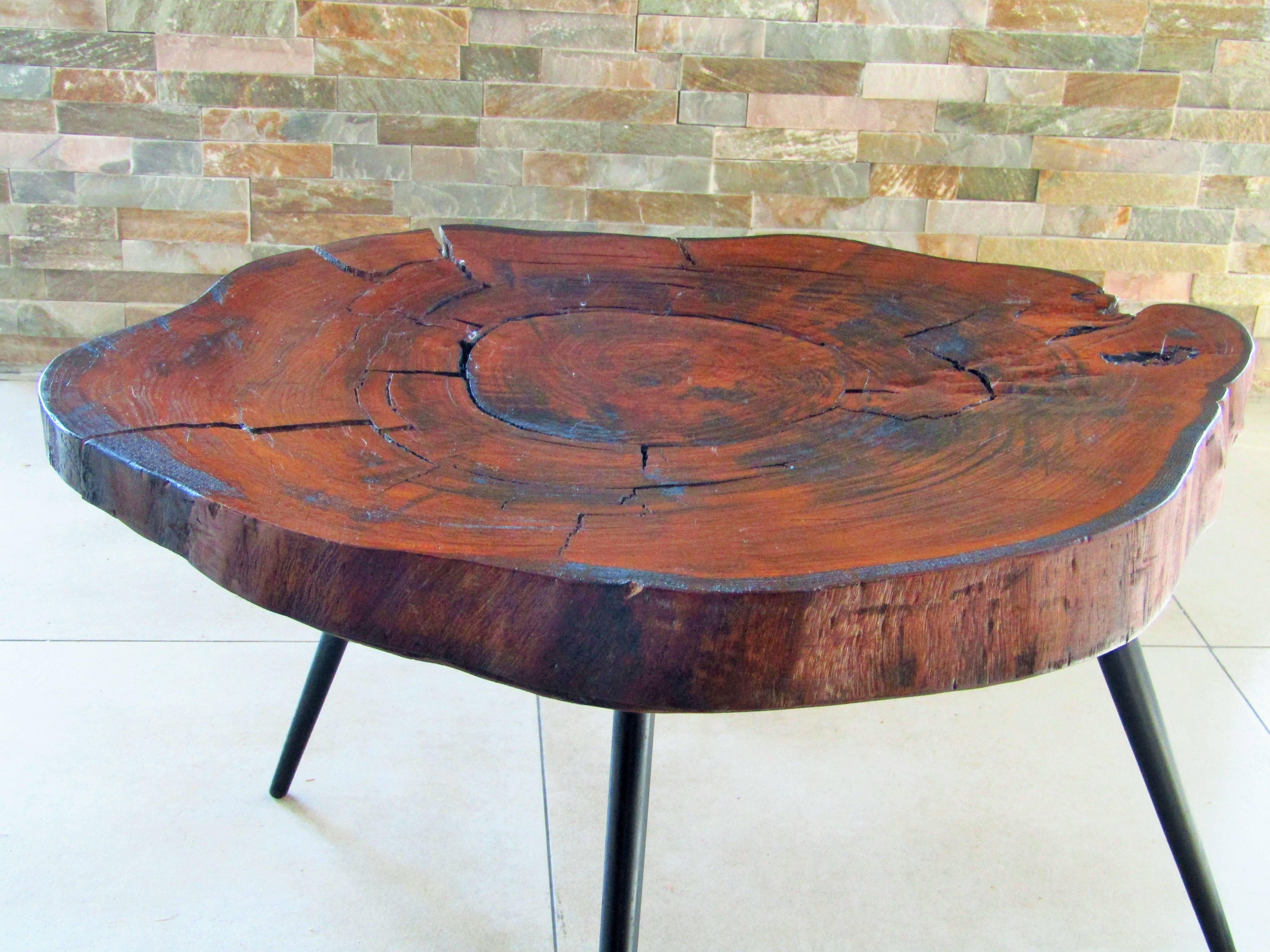 Tree Trunk Side Coffee Table, Austria, style Aubock 1950s In Good Condition For Sale In Saarbruecken, DE