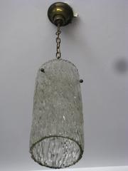 Midcentury Ice Glass Pendant by Kalmar