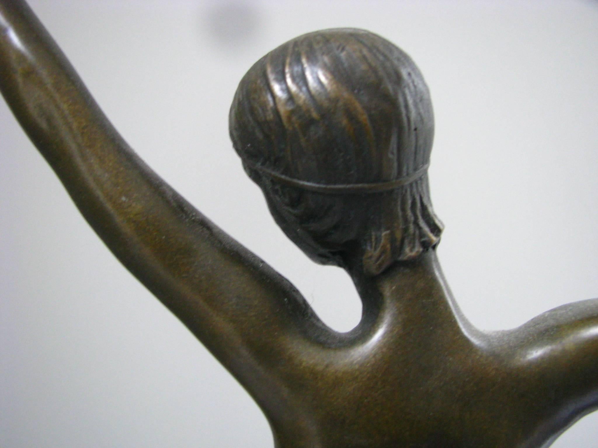 Mid-20th Century Art Deco Bronze Sculpture by Fayral / Pierre Le Faguays