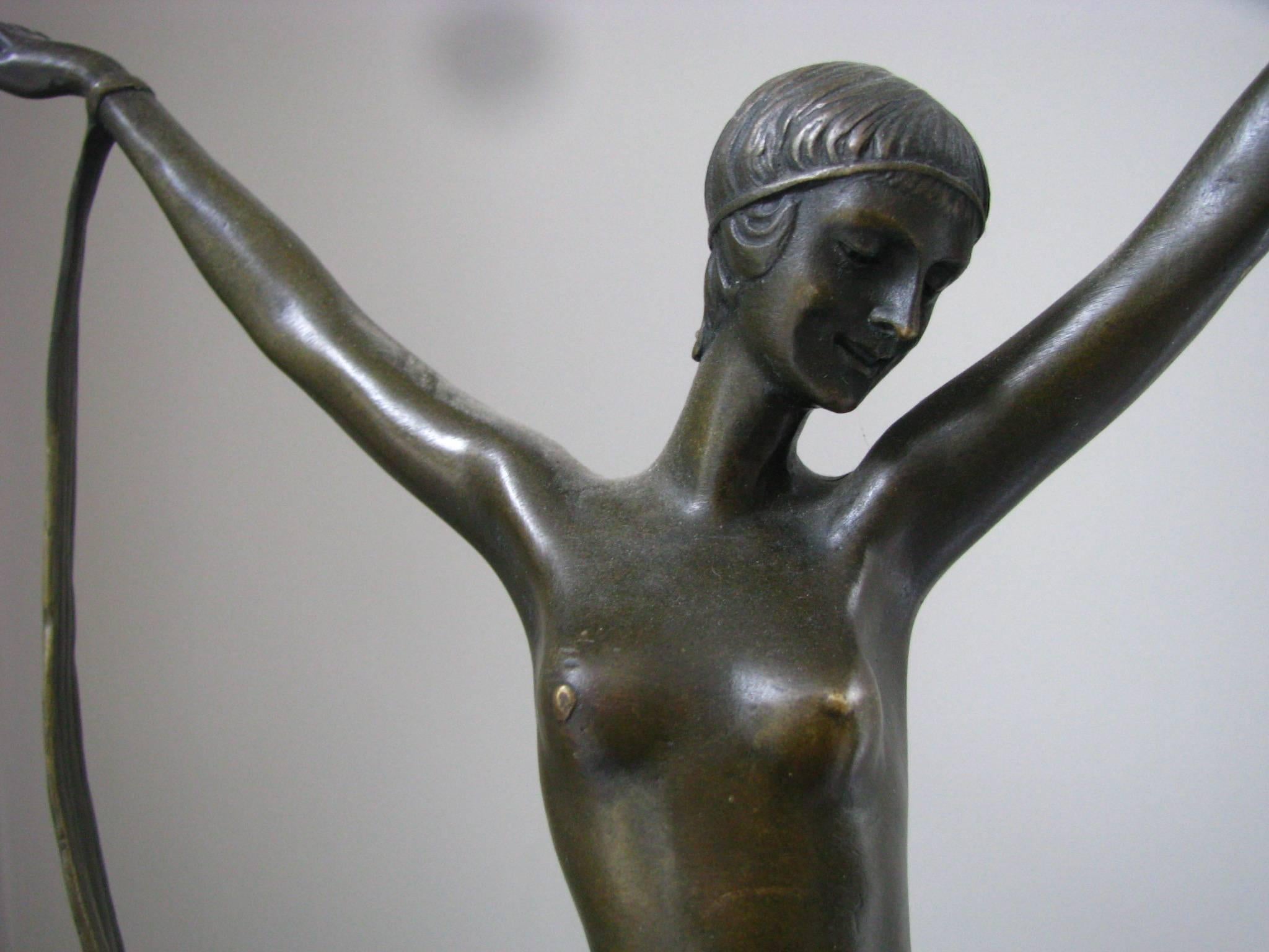 Art Deco Bronze Sculpture by Fayral / Pierre Le Faguays In Excellent Condition In Saarbruecken, DE