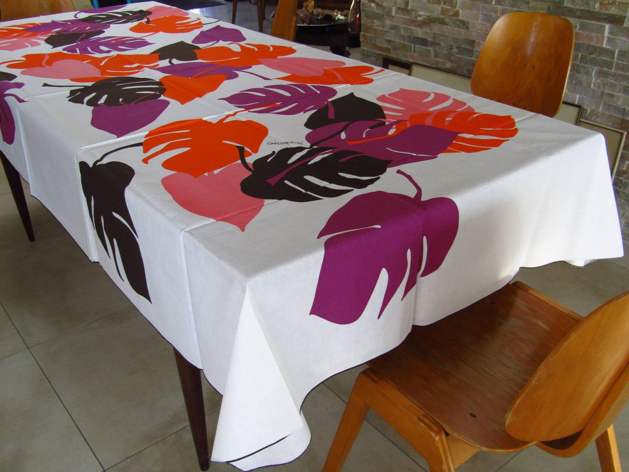 Tablecloth and 12 Placemats by Gio Ponti, Italy, 1960 In Excellent Condition In Saarbruecken, DE