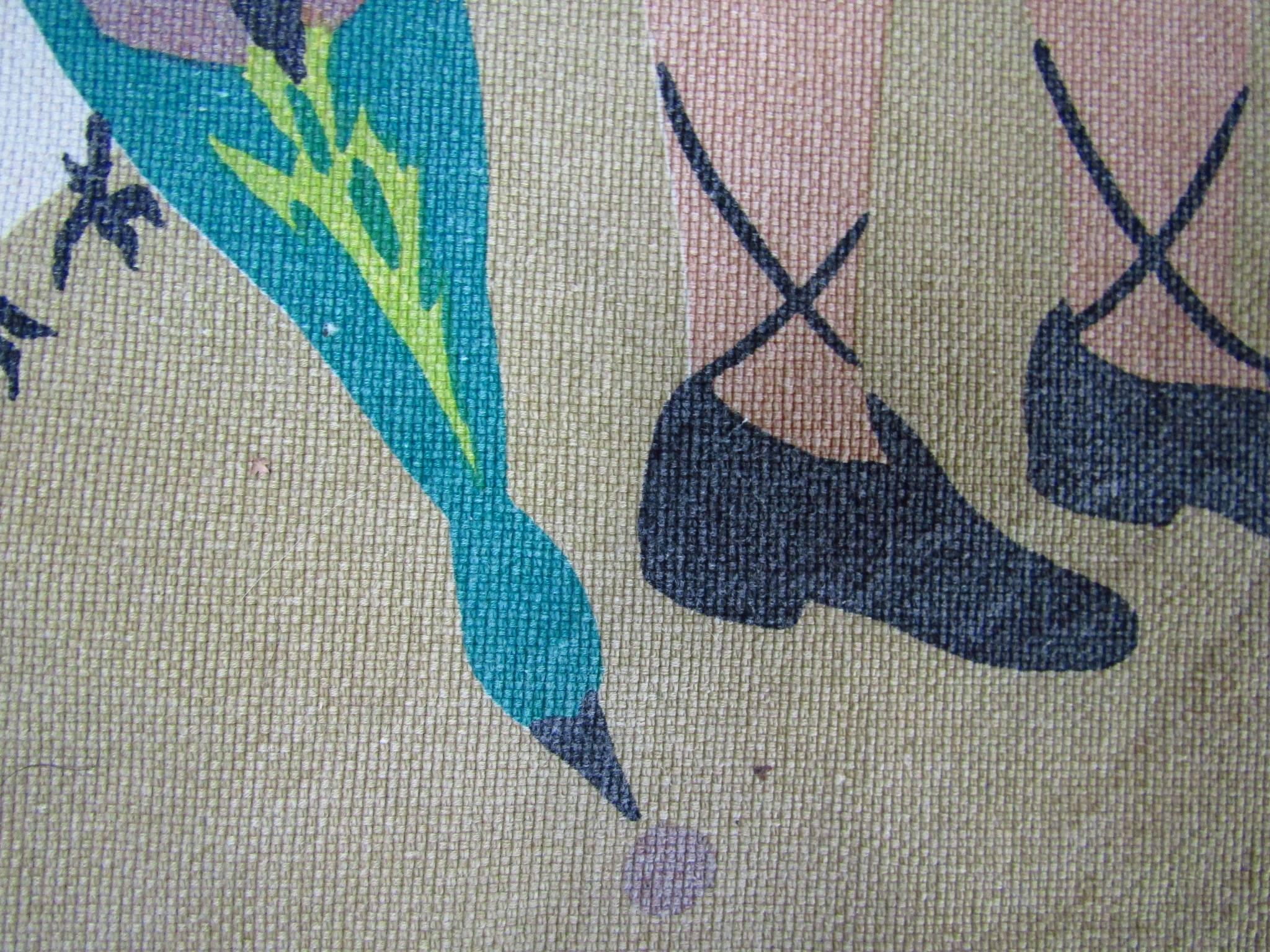 French Midcentury Tapestry by Corot Aubusson, 1960, Cubist 3