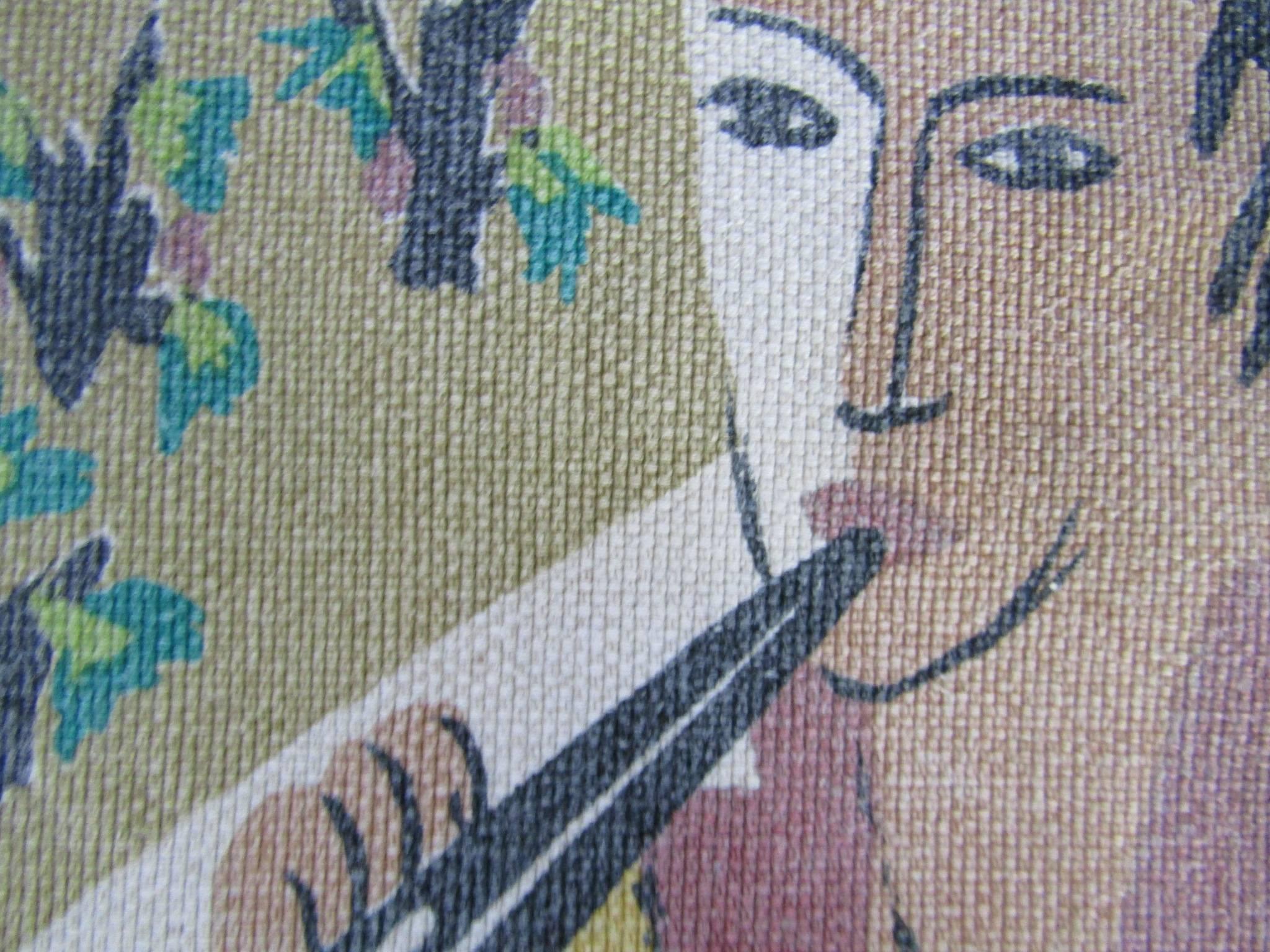 French Midcentury Tapestry by Corot Aubusson, 1960, Cubist 1