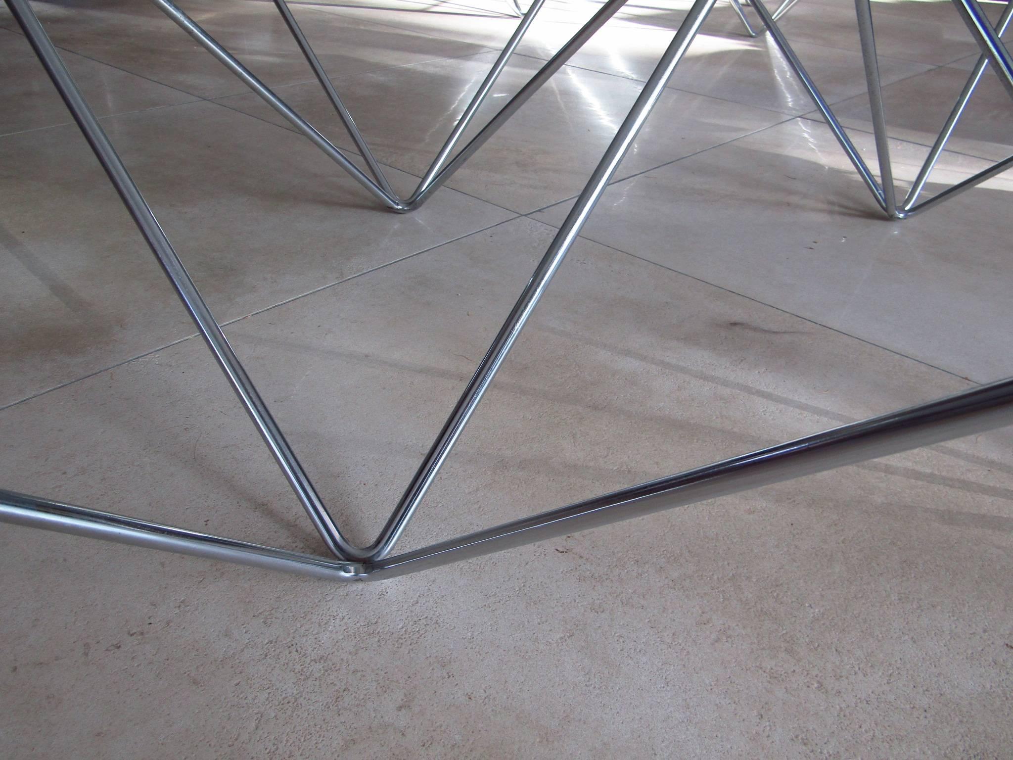Chrome Pair of Paolo Piva Alanda Side Coffee Tables Mid-Century, Italy