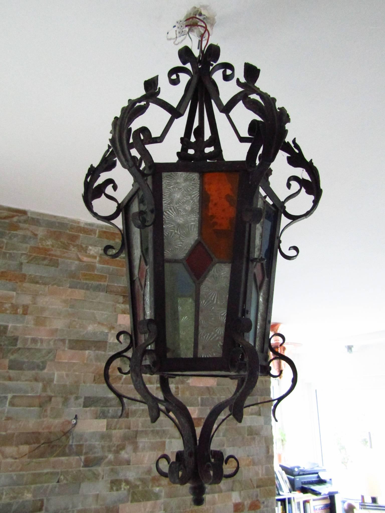 Jugendstil Arts and Crafts Art Nouveau Chandelier Pendant Light Fixture In Good Condition In Saarbruecken, DE