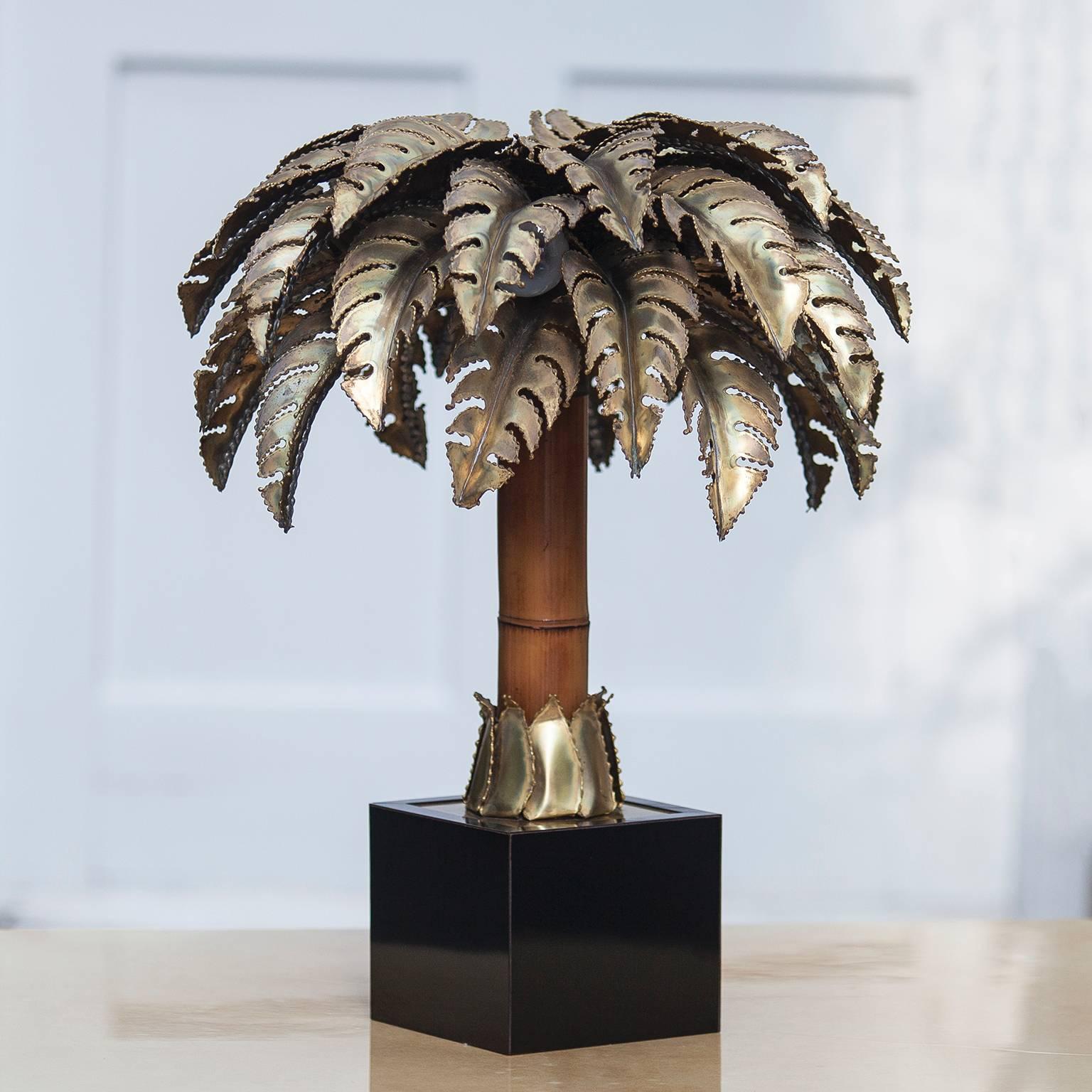 Hollywood Regency Maison Jansen Palm Tree Table Lamp