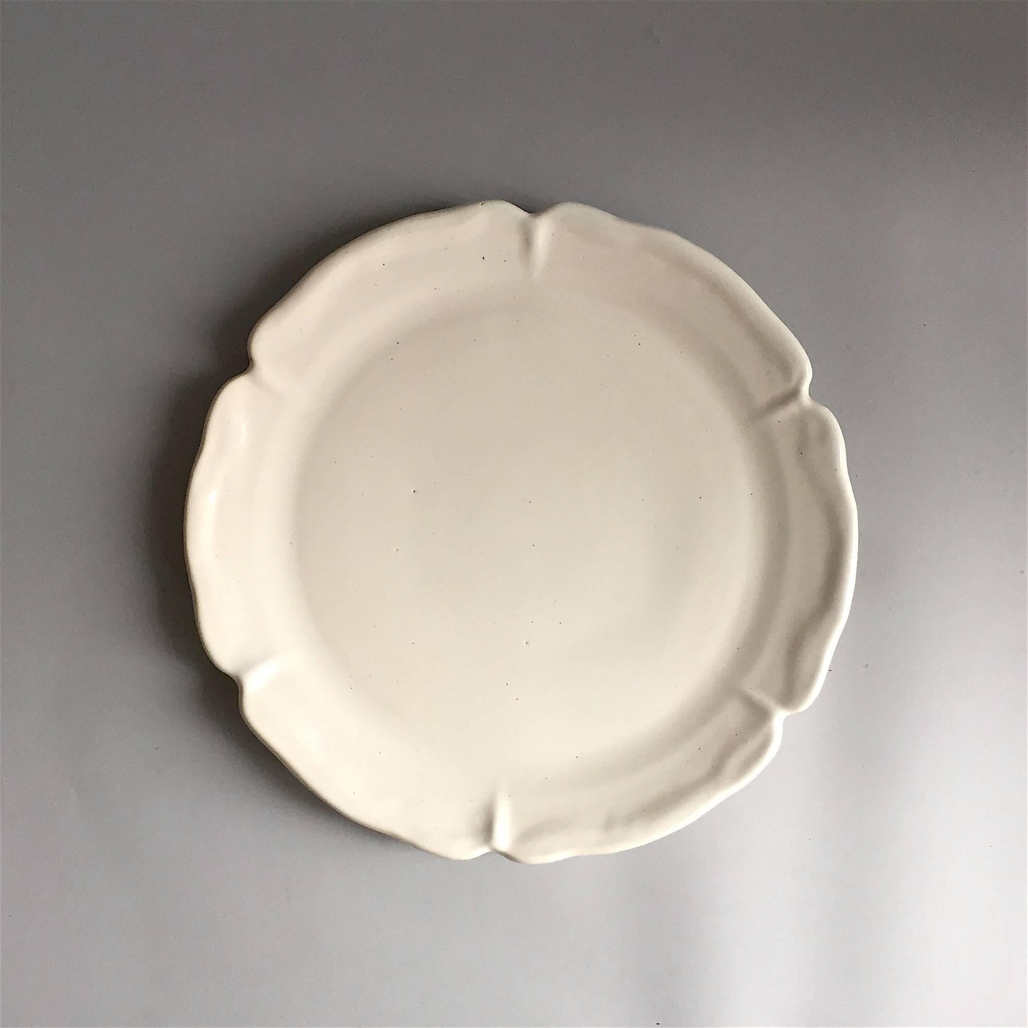 Mid-20th Century Suzanne Ramie, Madoura, Large White Plate For Sale